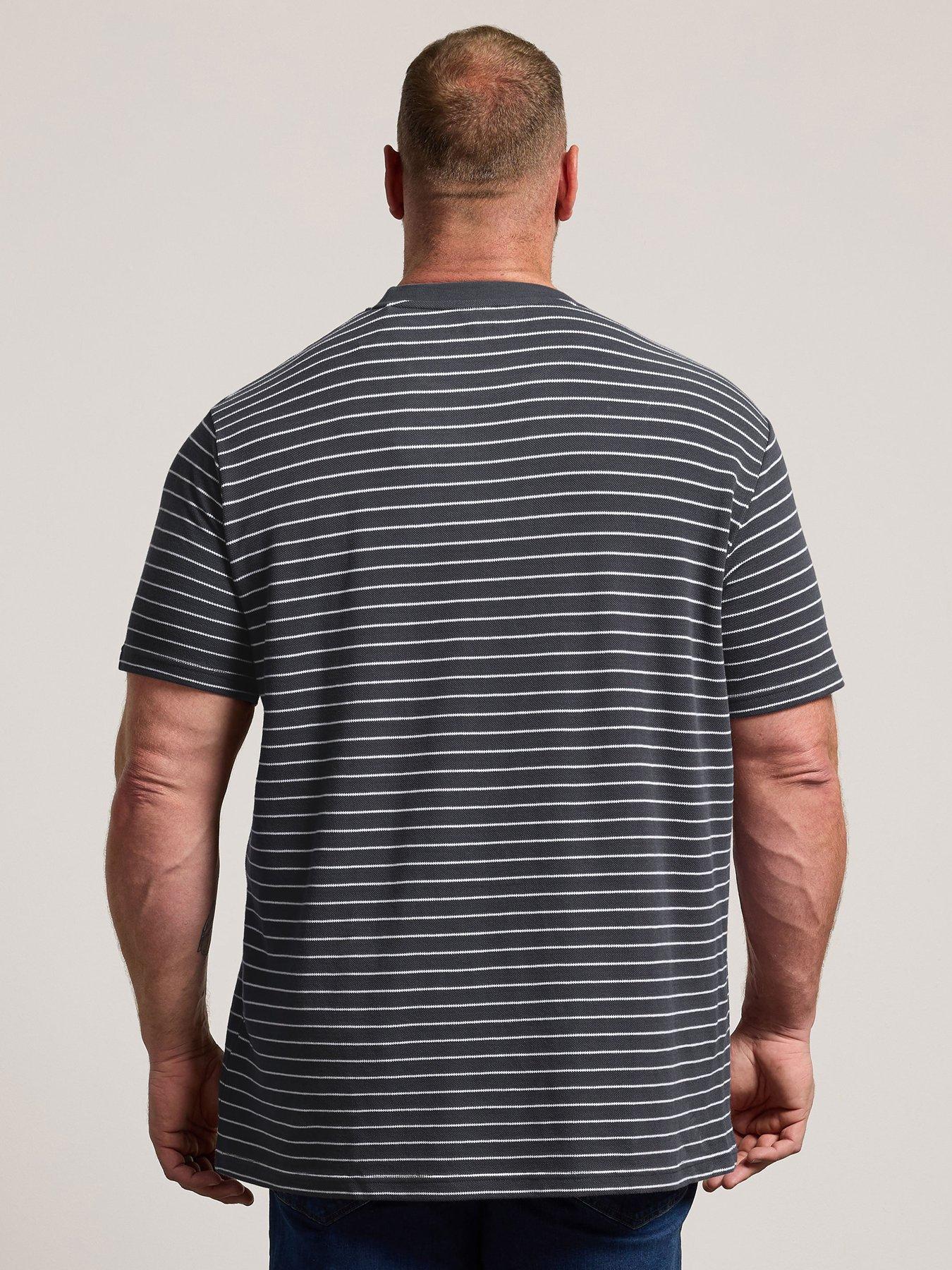 Image 2 of 4 of BadRhino Mens Stripe Crew Neck T-Shirt - Brown
