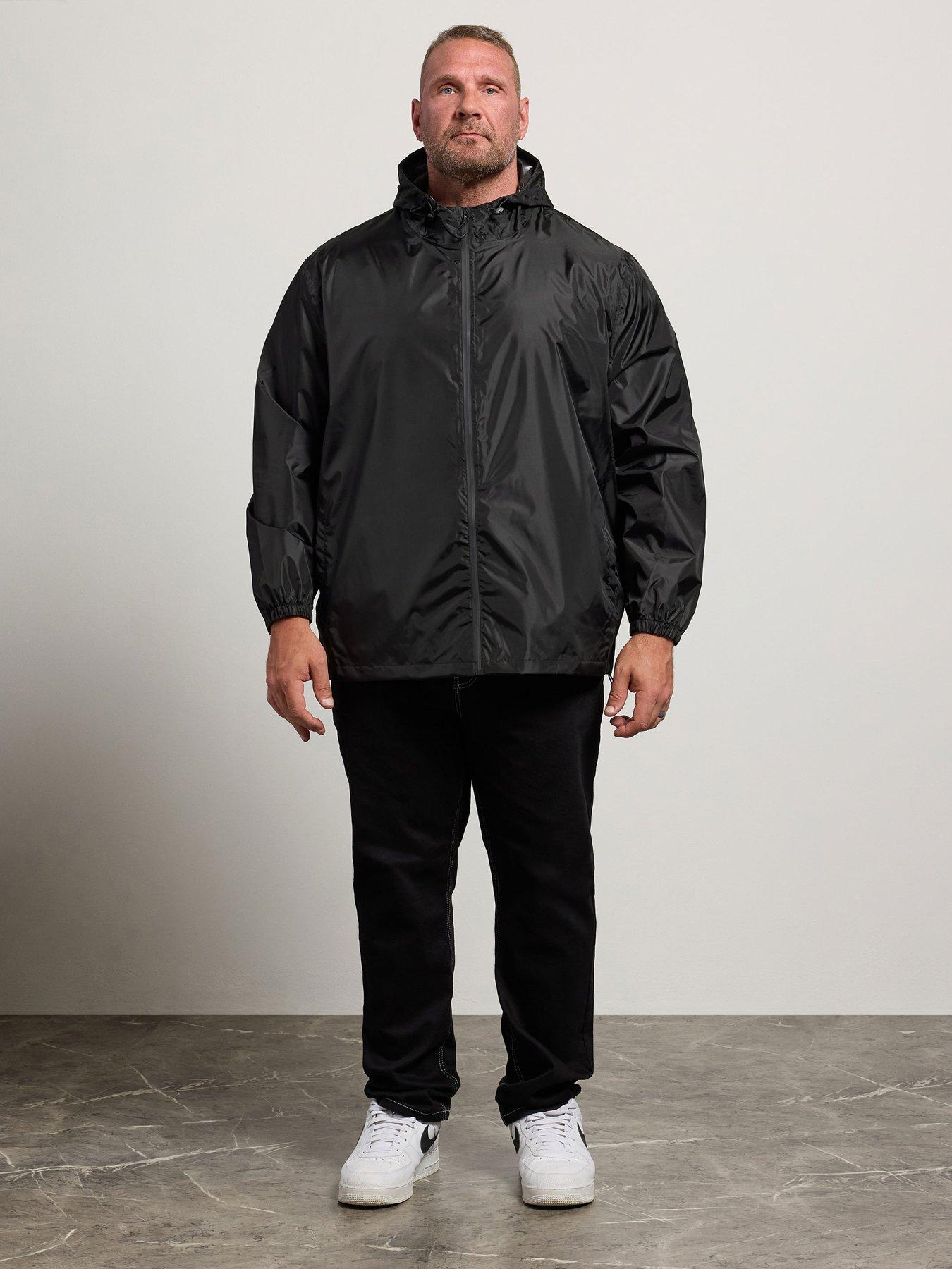 Image 3 of 4 of BadRhino Mens Lightweight Hooded Zip Front Jacket - Black
