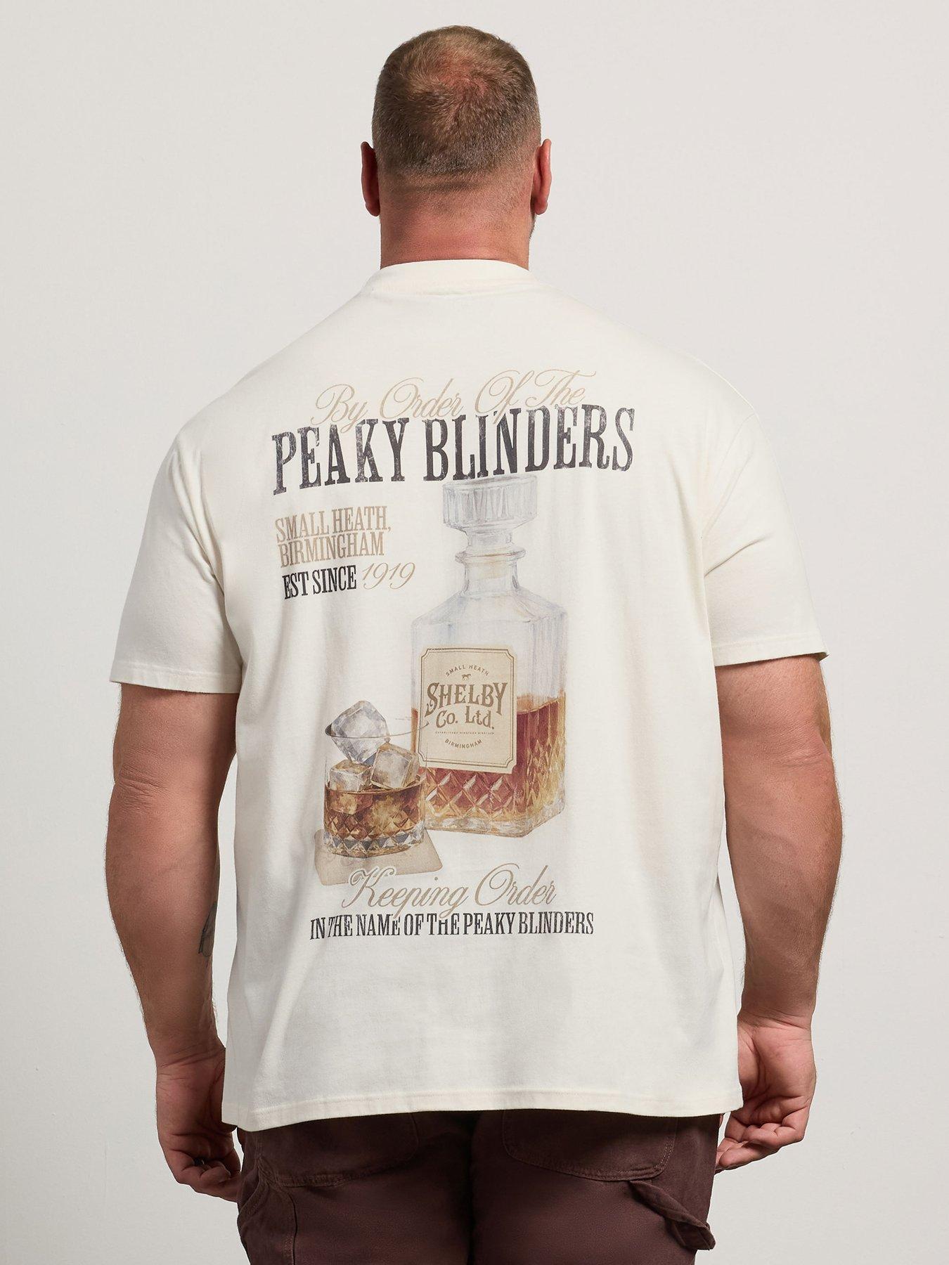Image 2 of 4 of BadRhino Mens Peaky Blinders Back Print Crew Neck T-Shirt - White