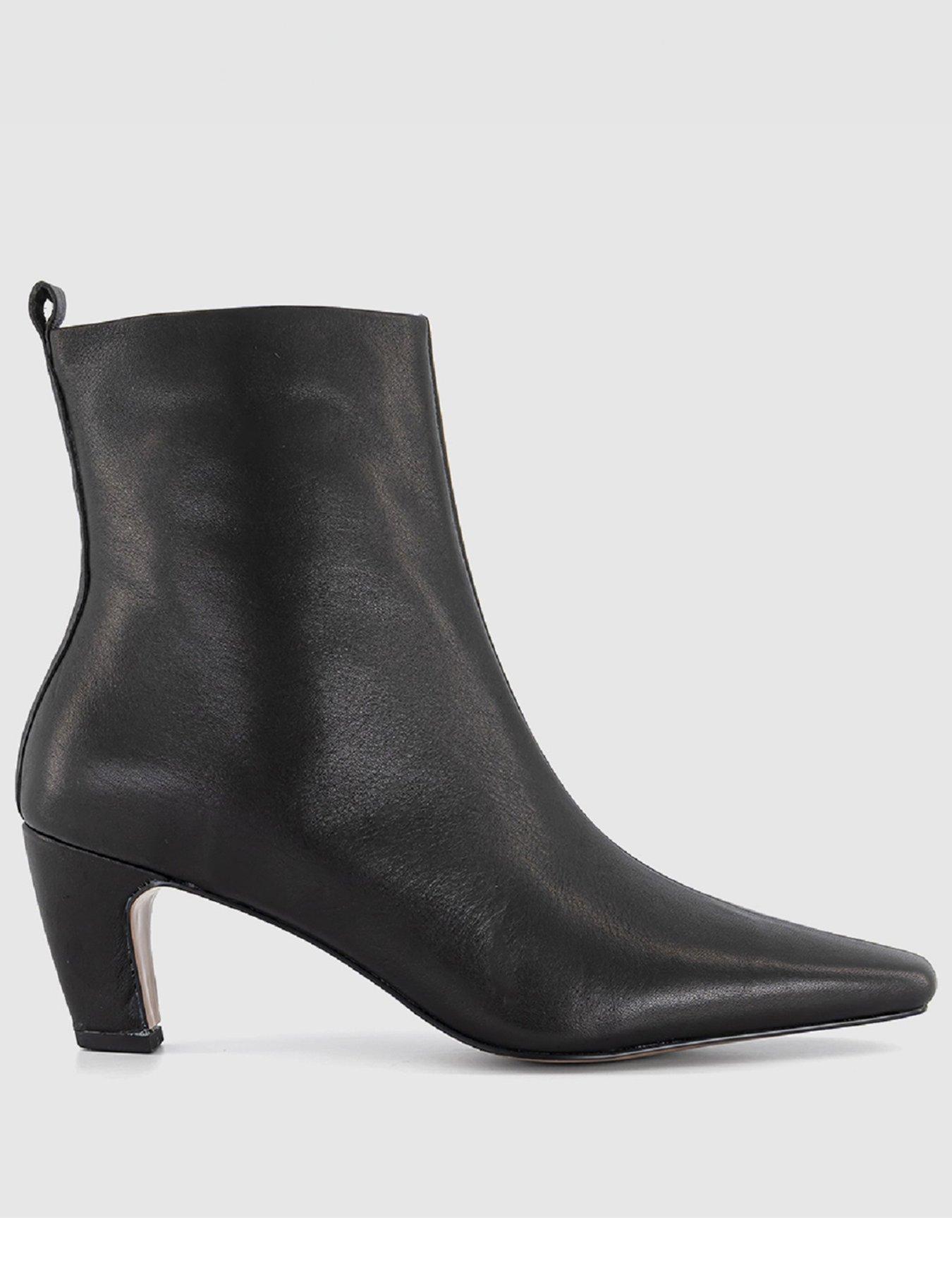 Image 1 of 4 of OFFICE Addison Curve Heel Ankle Boots- Black