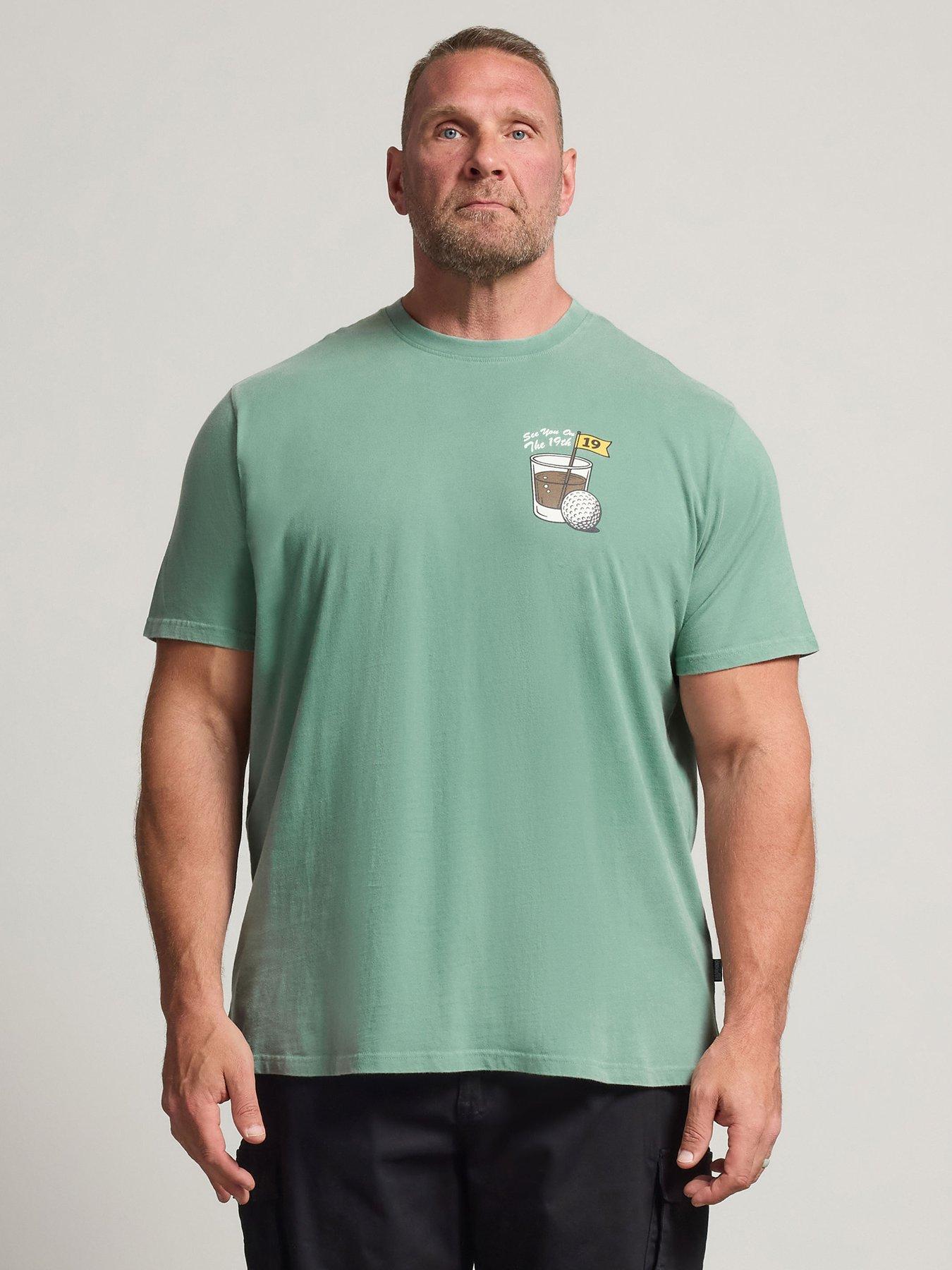 BadRhino Mens Soft Cotton Jersey Back Graphic T-Shirt - Green