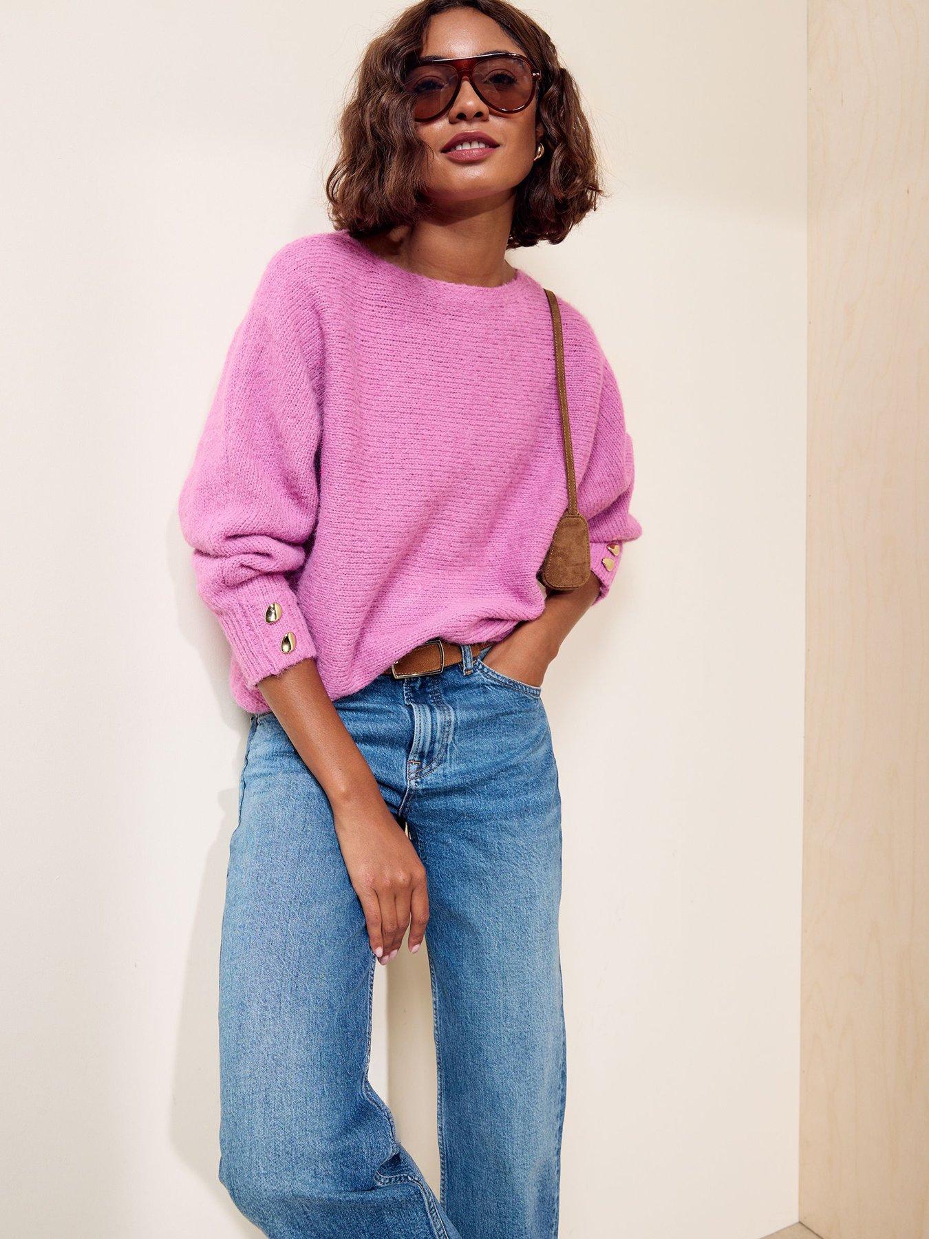 Image 3 of 5 of Friends Like These Pink Slash Neck Jumper