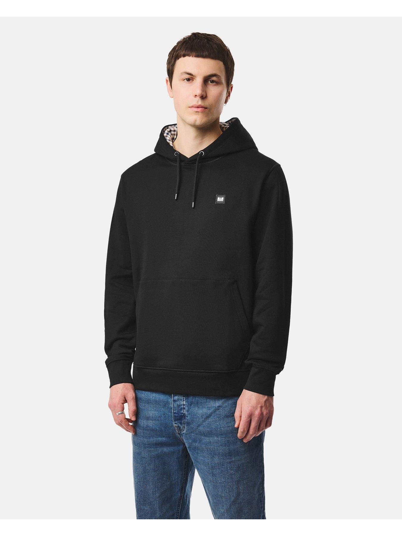 Weekend Offender Weekend Offender Oulton Check Pullover Hoodie - Black