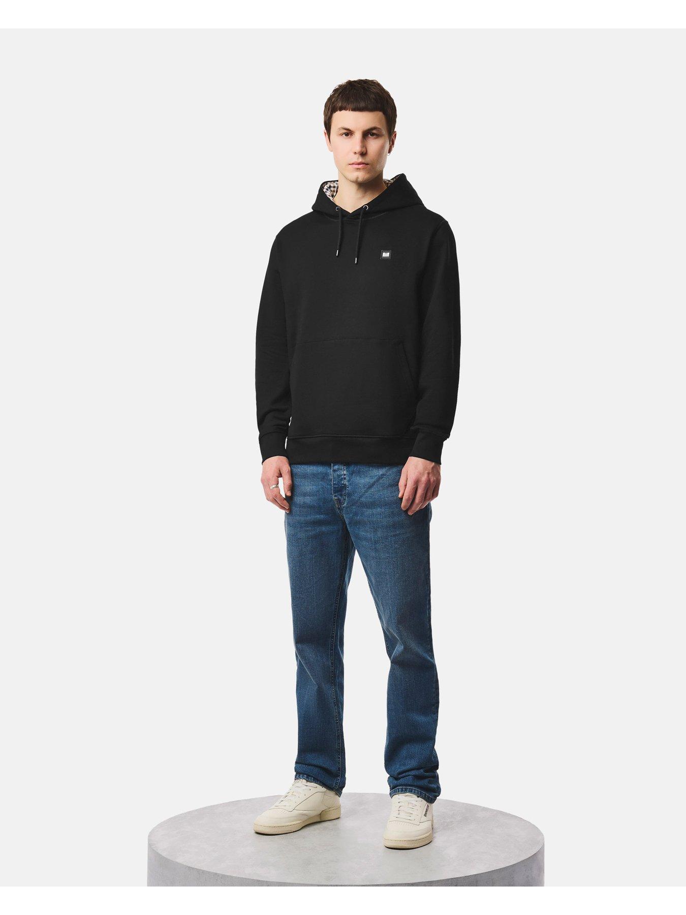 Image 2 of 5 of Weekend Offender Weekend Offender Oulton Check Pullover Hoodie - Black