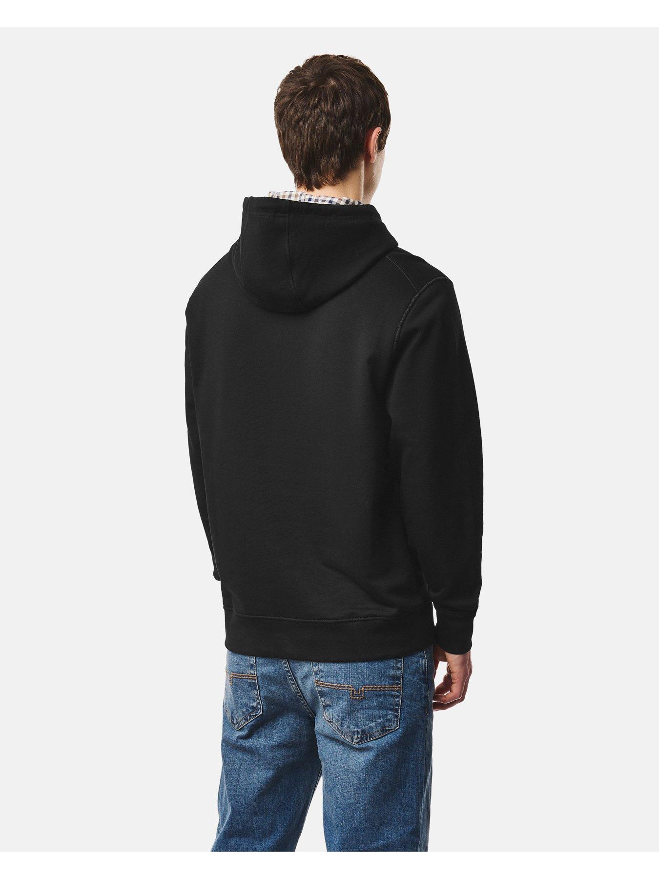 Image 3 of 5 of Weekend Offender Weekend Offender Oulton Check Pullover Hoodie - Black