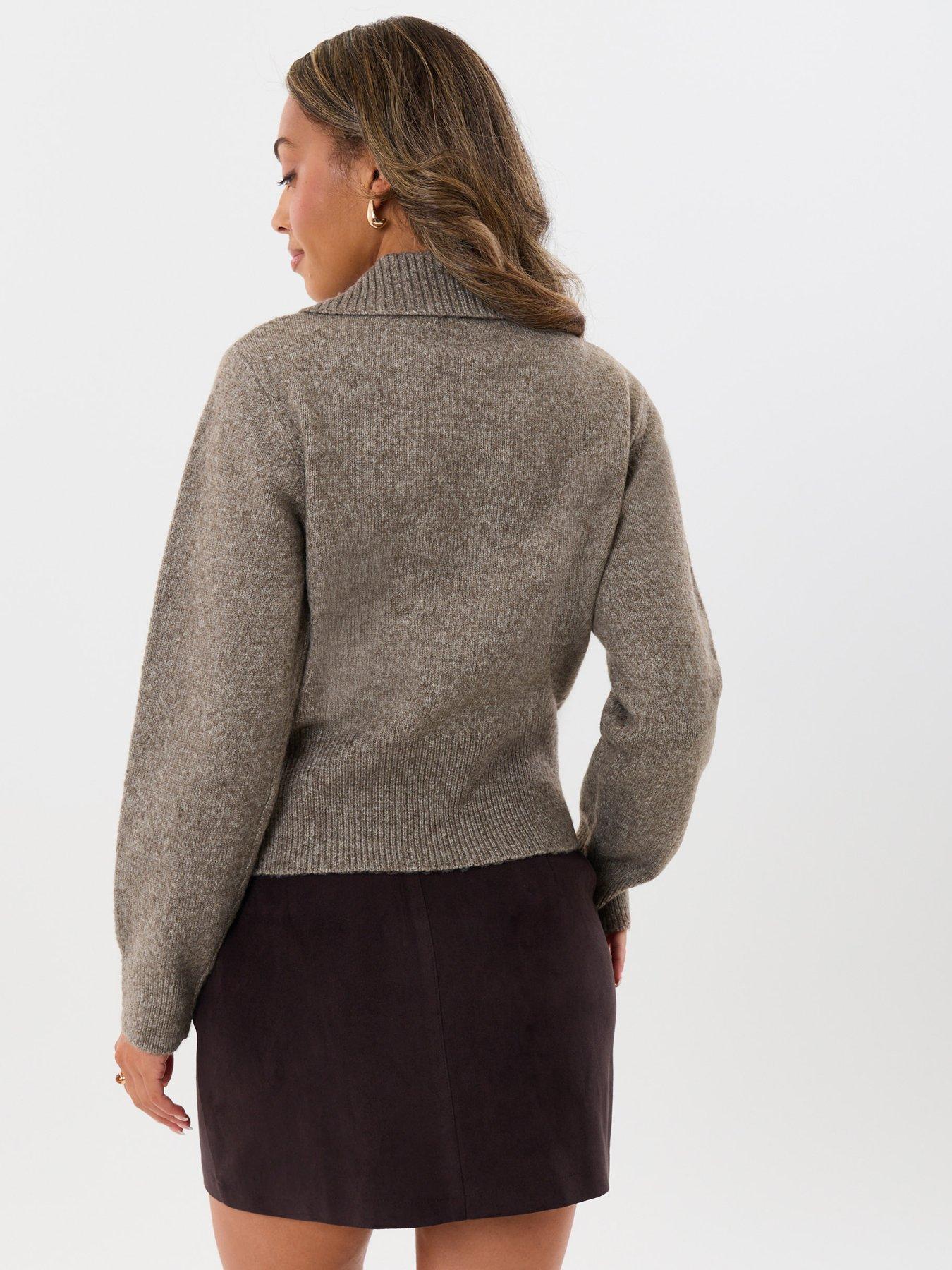 Image 2 of 4 of Threadbare Polo Button Up Cardigan In Beige