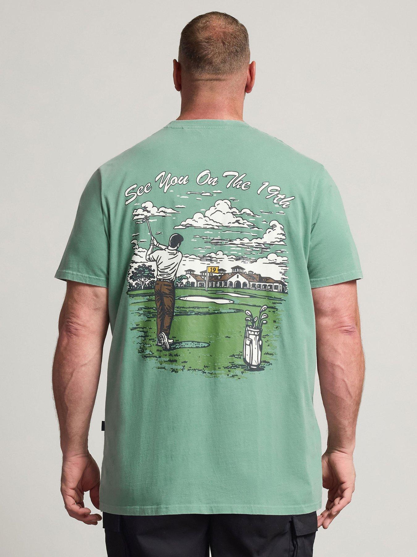 Image 2 of 4 of BadRhino Mens Extra Long Graphic Golf T-Shirt - Green