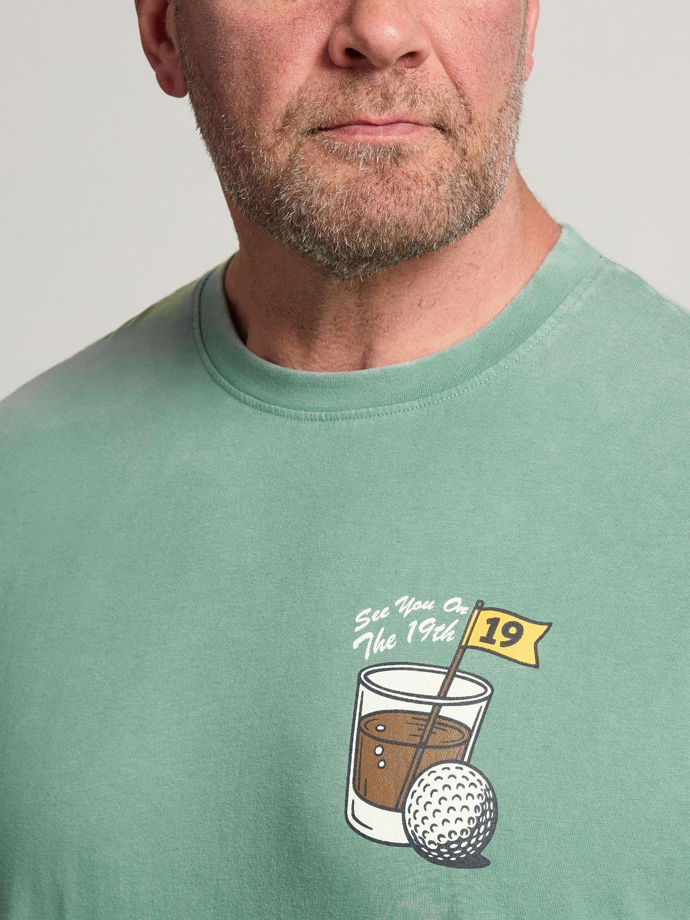Image 4 of 4 of BadRhino Mens Extra Long Graphic Golf T-Shirt - Green