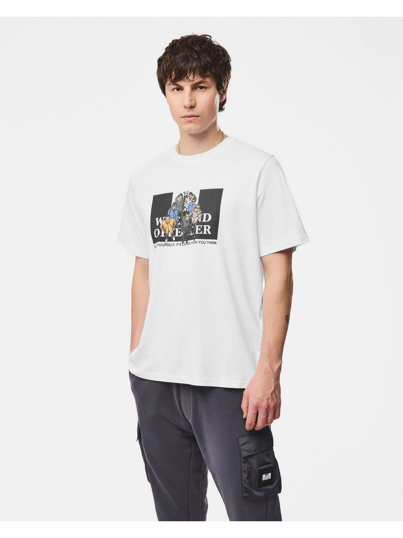 Image 1 of 5 of Weekend Offender Aka Graphic Print Short Sleeve T-Shirt - White