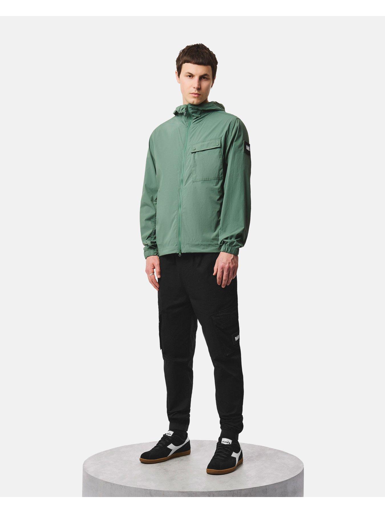 Image 2 of 7 of Weekend Offender Mens Temara Technical Hooded Jacket With Chest Pocket - Green