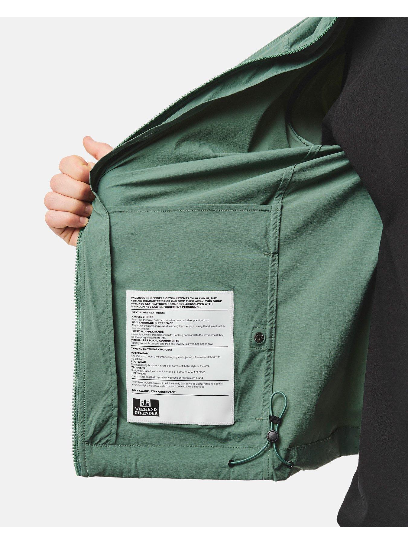 Image 3 of 7 of Weekend Offender Mens Temara Technical Hooded Jacket With Chest Pocket - Green