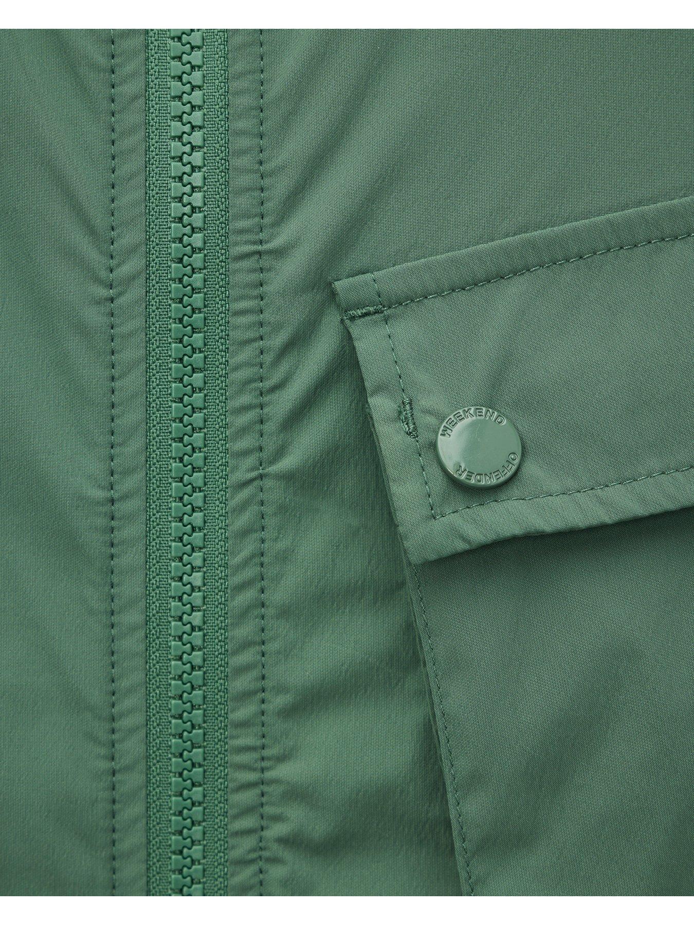 Image 7 of 7 of Weekend Offender Mens Temara Technical Hooded Jacket With Chest Pocket - Green
