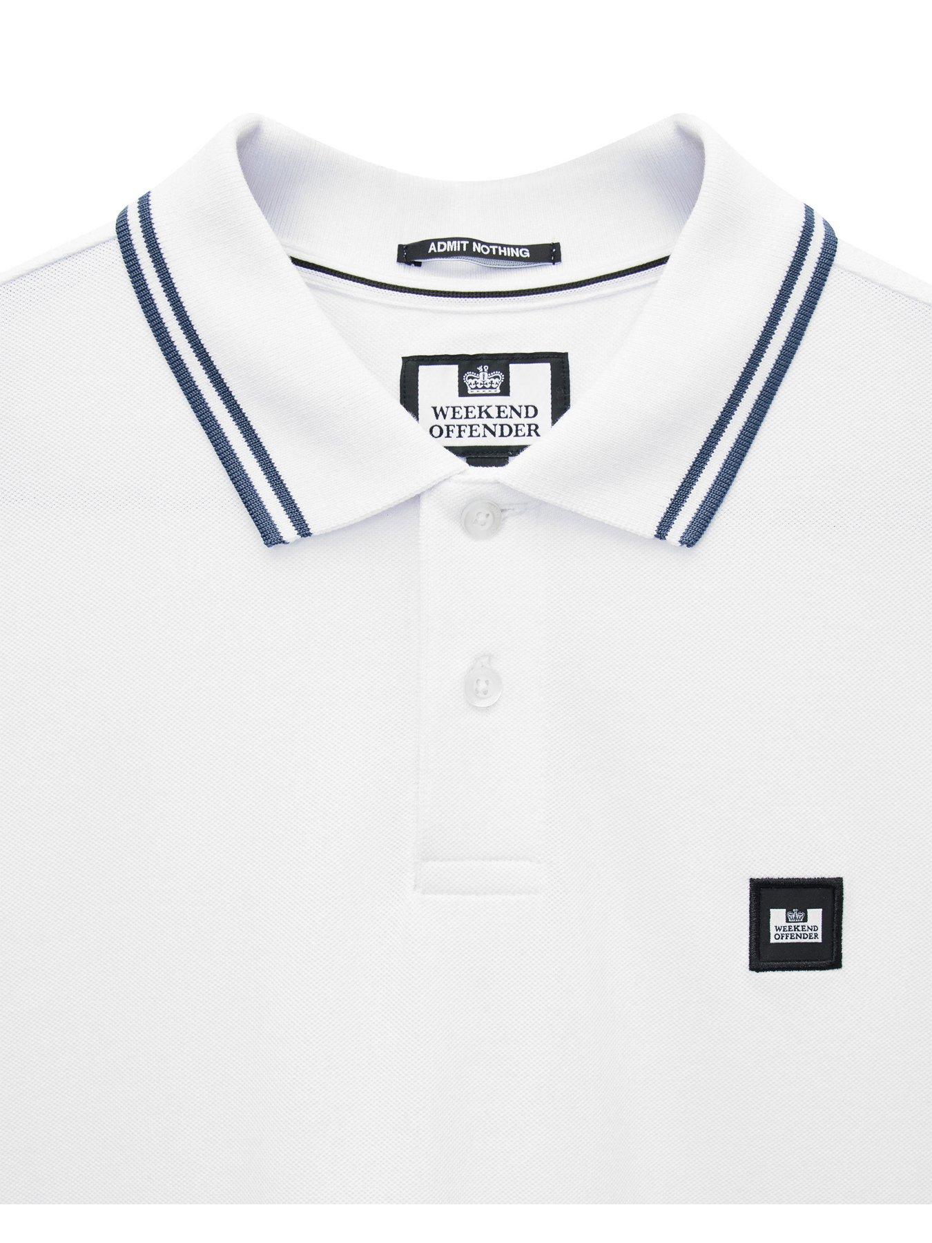 Image 6 of 7 of Weekend Offender Levanto Short Sleeve Polo Shirt - White