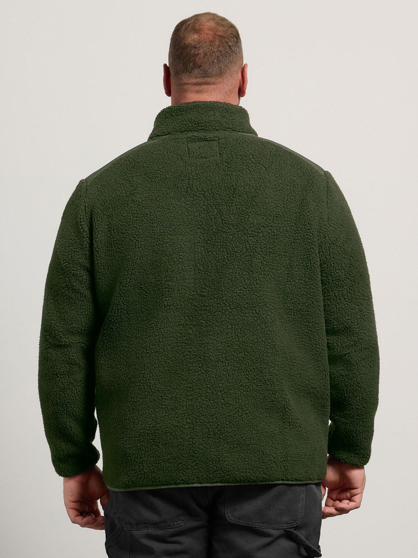 Image 2 of 4 of BadRhino Mens Borg Lined Zip-Through High Neck Jacket - Green