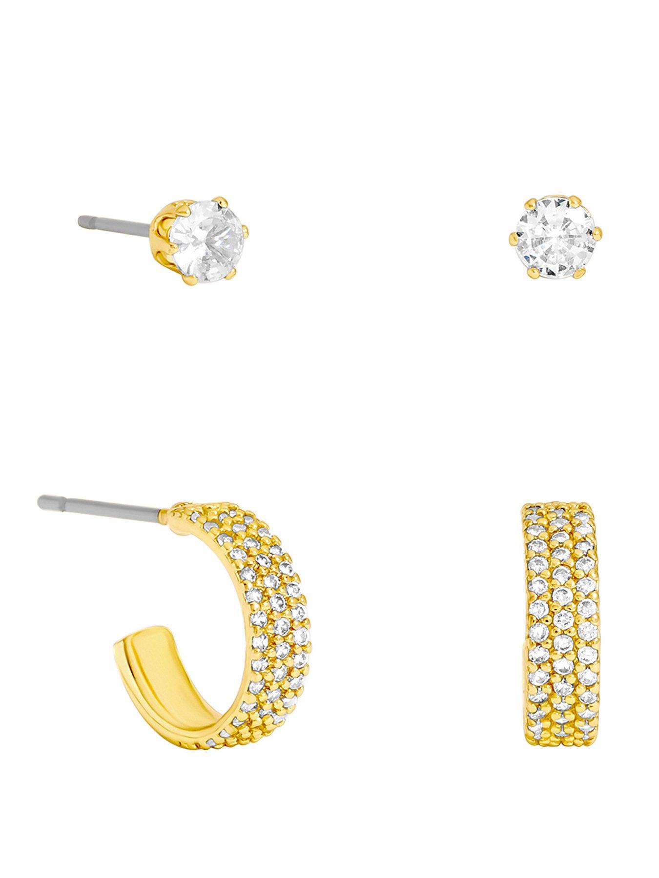 Jon Richard Gold Plated Stud And Hoop Earrings - Pack Of 2