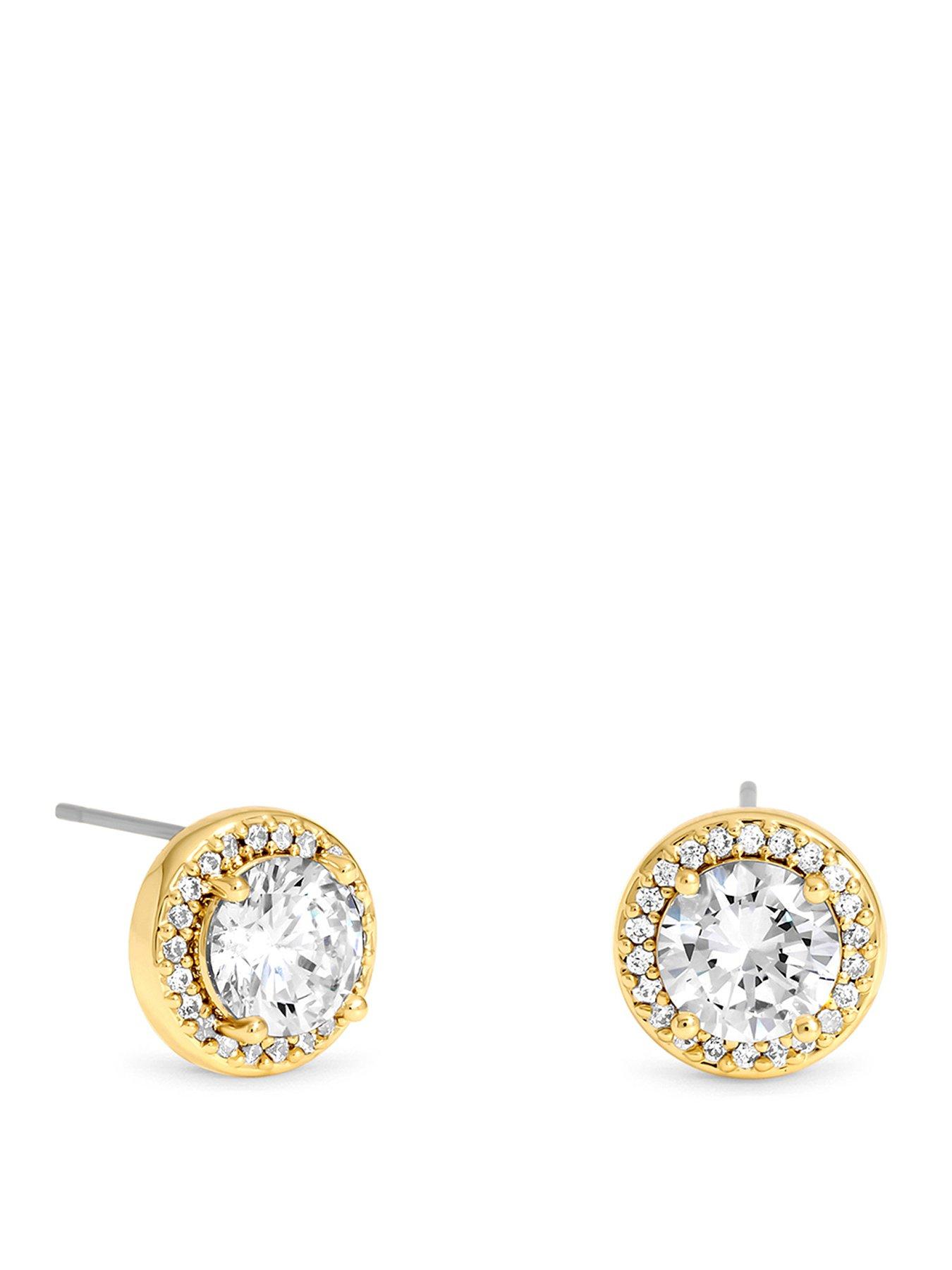 Jon Richard Jon Richard Gold Plated Cubic Zirconia Stud Earrings