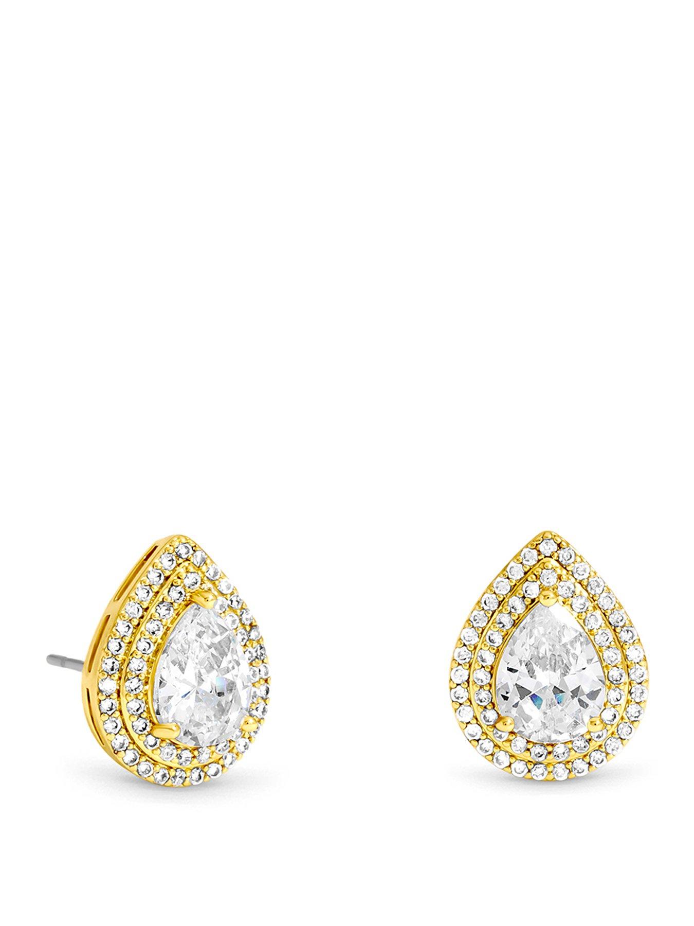 Jon Richard Jon Richard Gold Plated And Crystal Pear Drop Drop Earrings