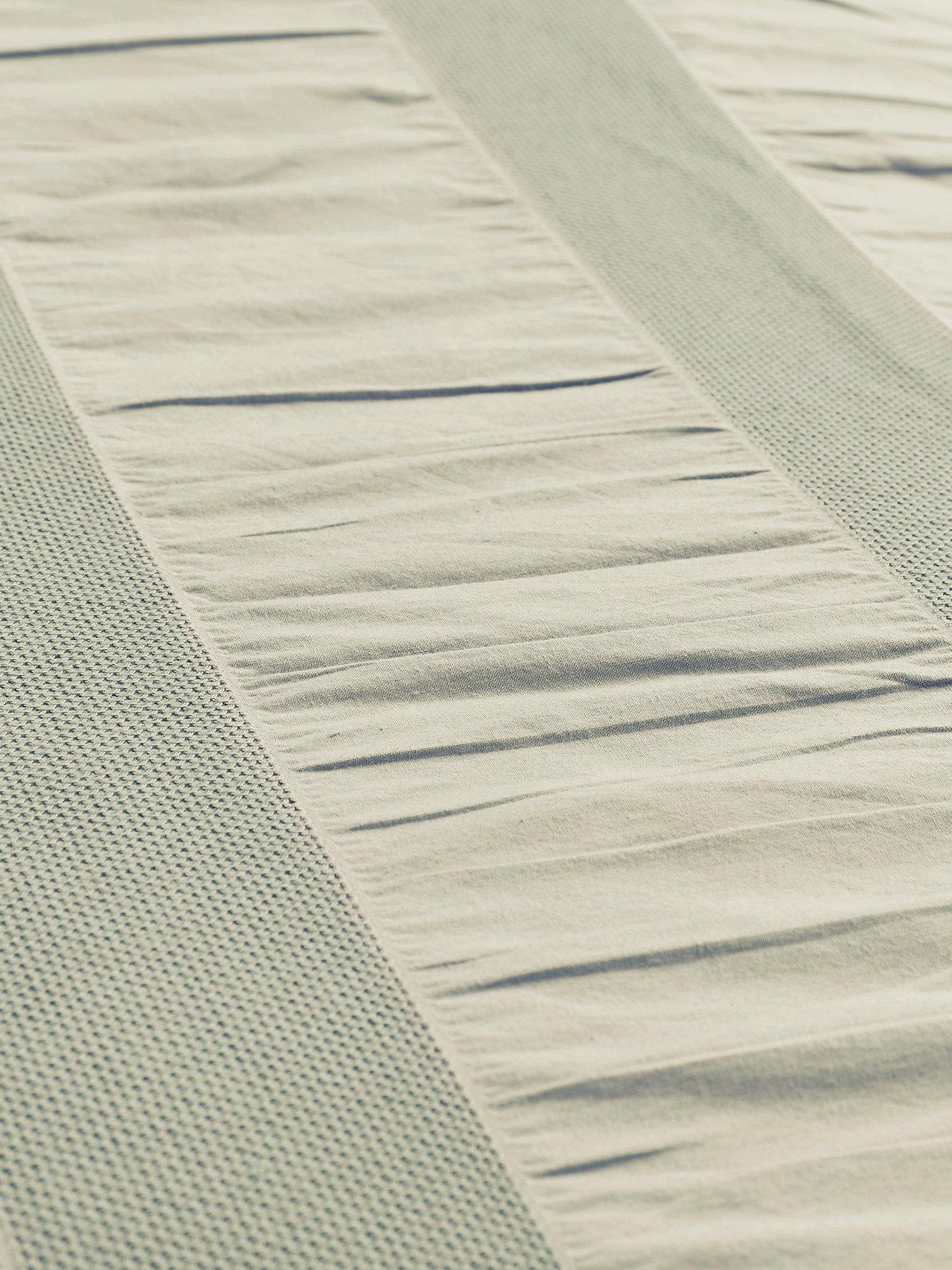 Image 3 of 5 of Bedeck of Belfast Woven Waffle Stripe Cover Set Sage Green