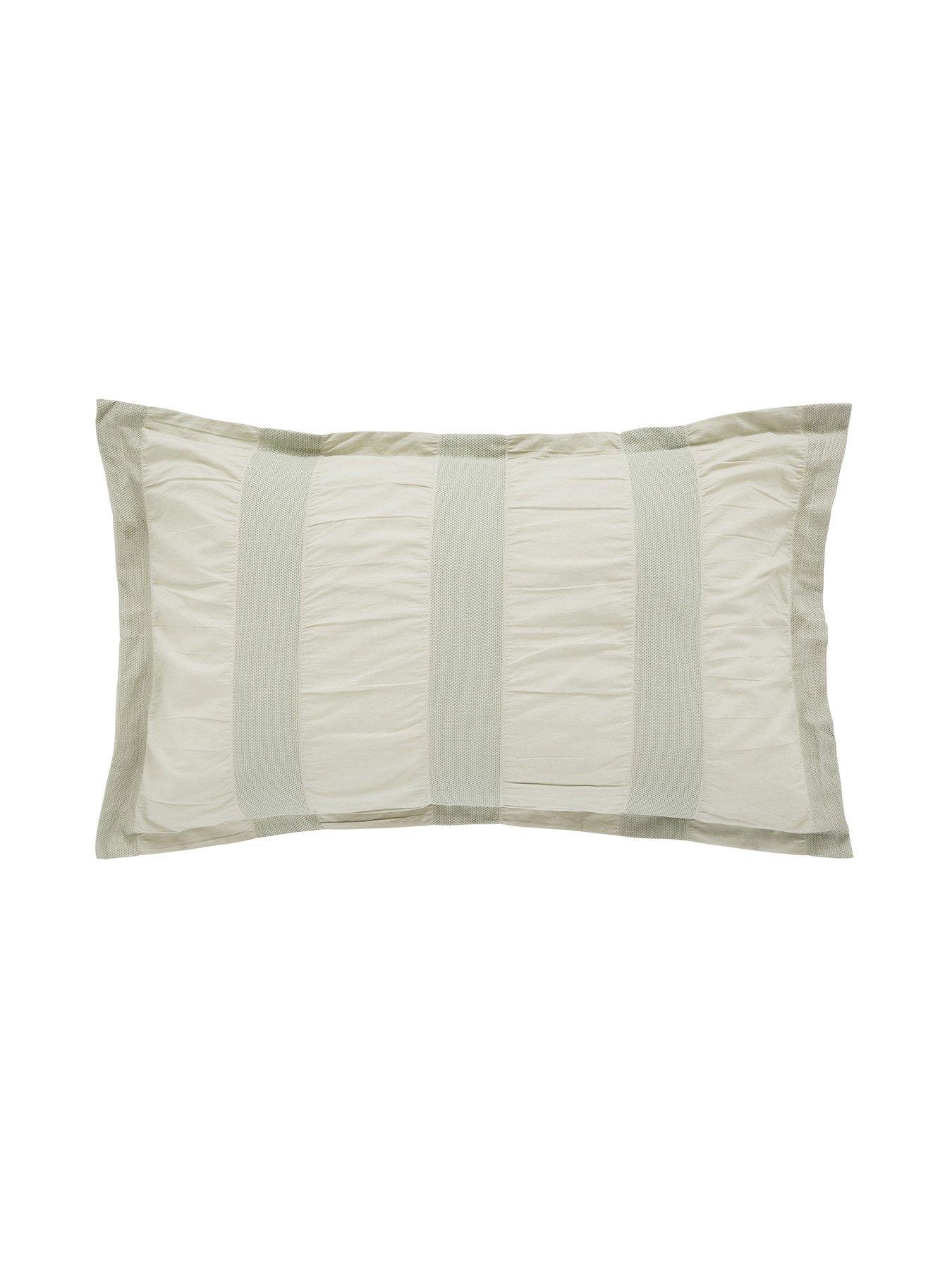 Image 4 of 5 of Bedeck of Belfast Woven Waffle Stripe Cover Set Sage Green