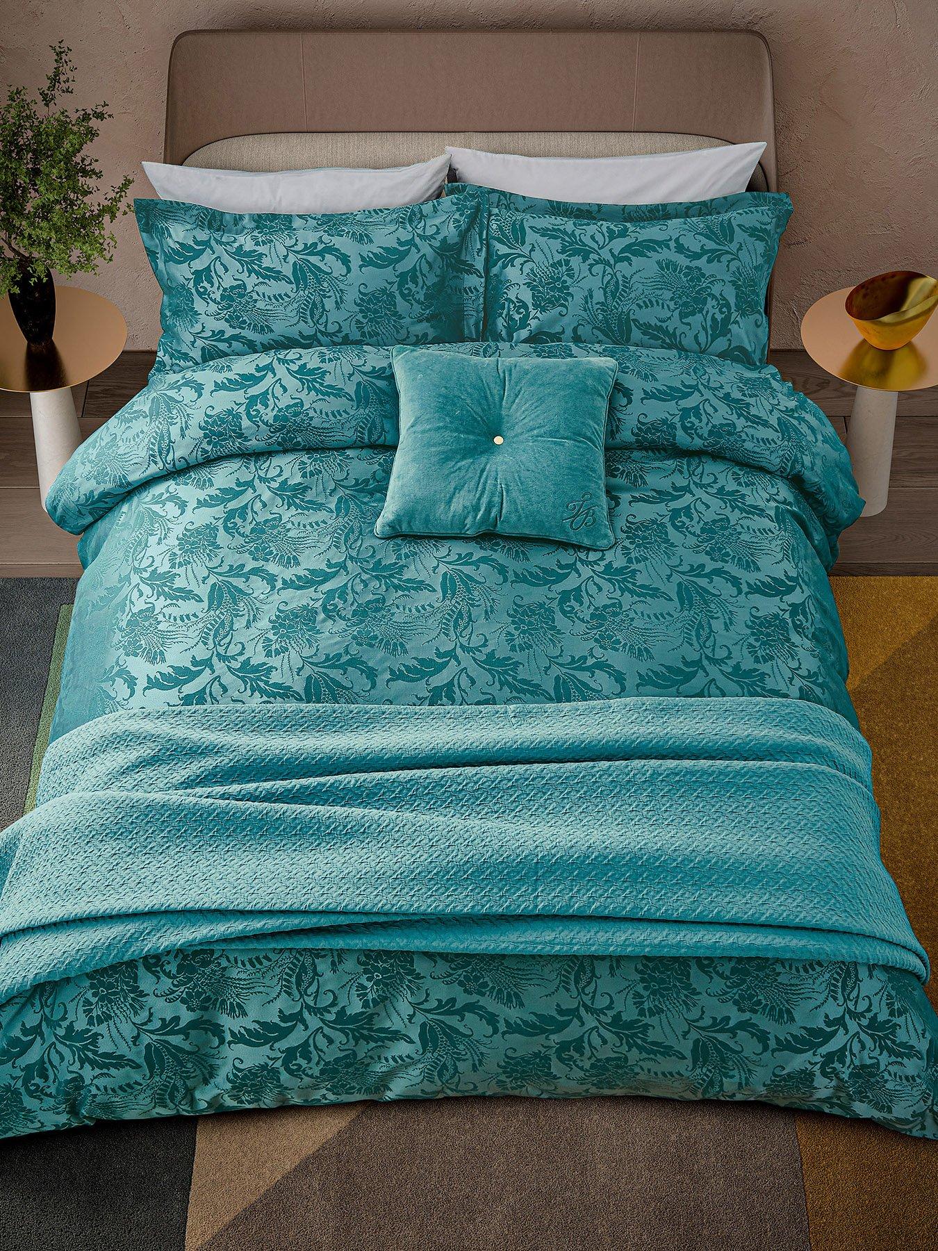 Ted Baker Diagonal T Matelasse Throw 260X250Cm Teal