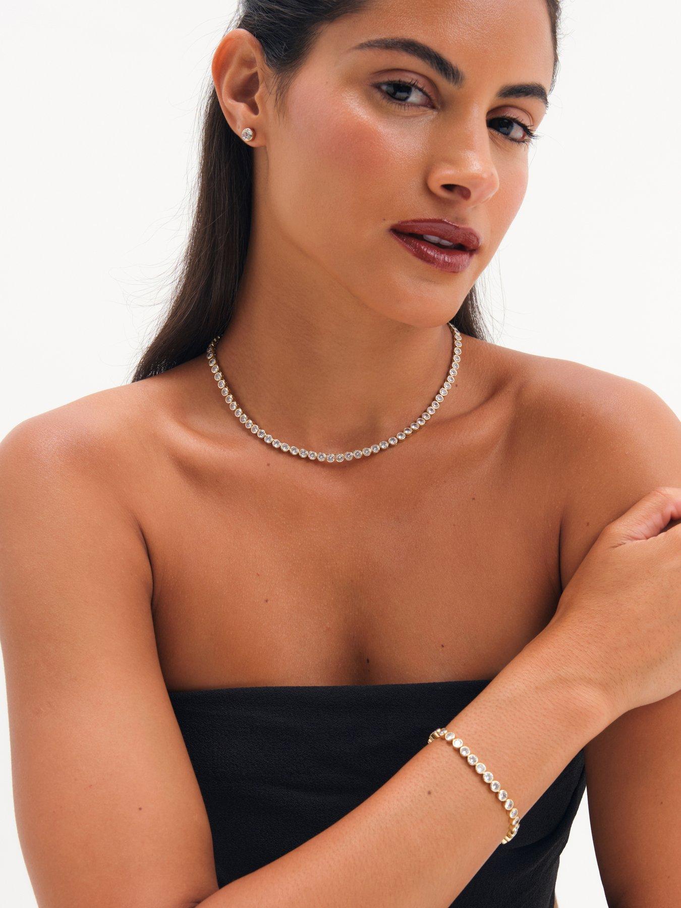 Image 3 of 3 of Jon Richard Jon Richard Gold Plated Tennis Round Besel Necklace