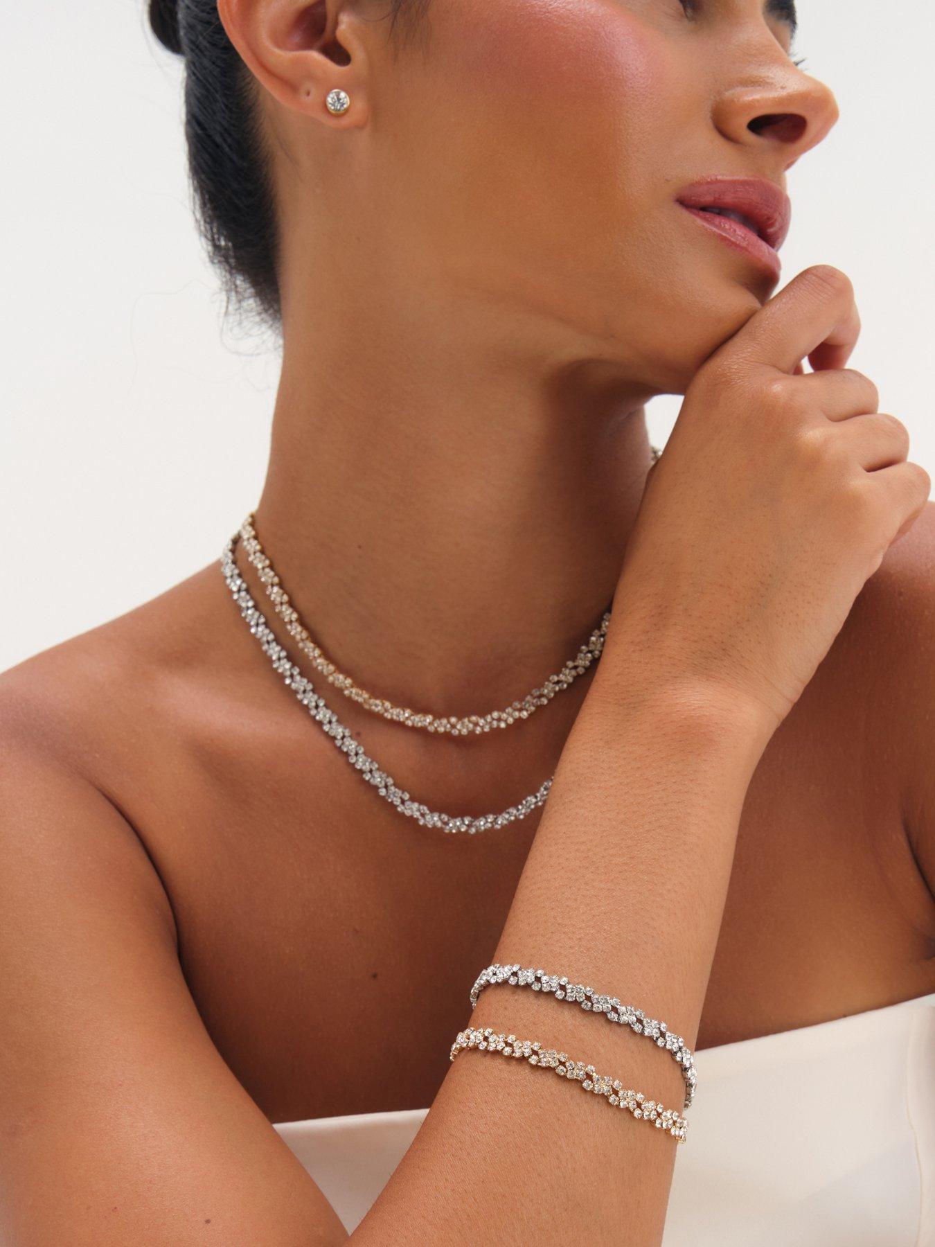 Image 3 of 6 of Jon Richard Gold Plated Crystal Fine Multi Stone Necklace
