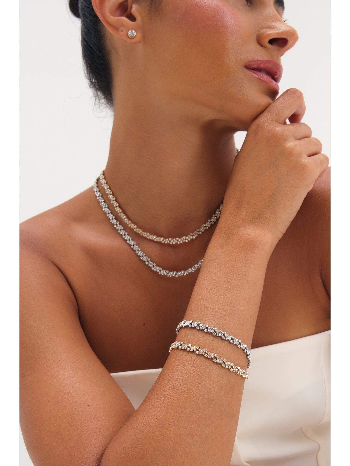 Image 6 of 6 of Jon Richard Gold Plated Crystal Fine Multi Stone Necklace