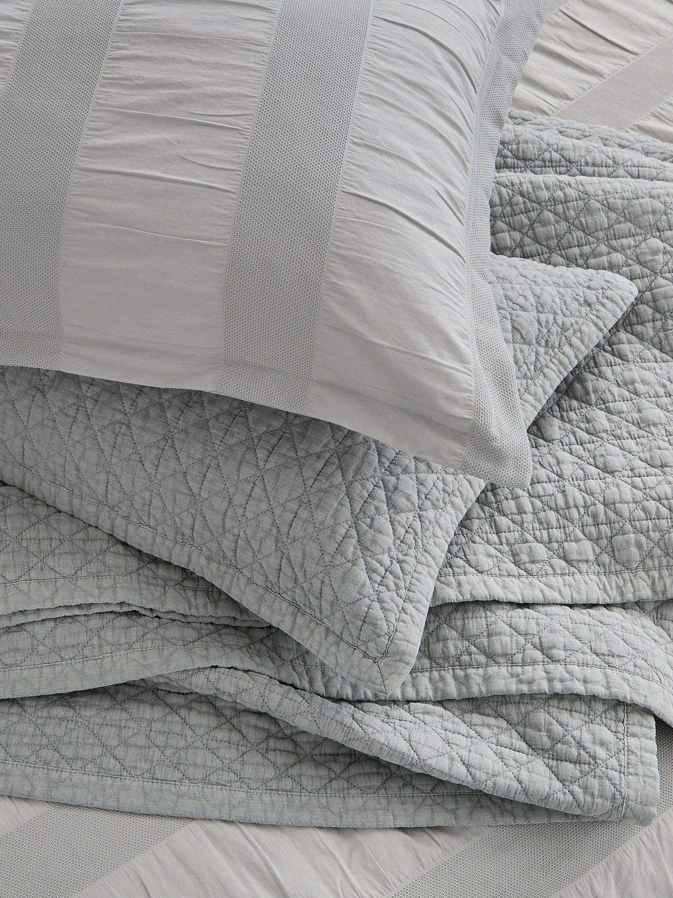 Bedeck of Belfast Stonewashed Cotton Pillowcase Pairs Oxford Silver