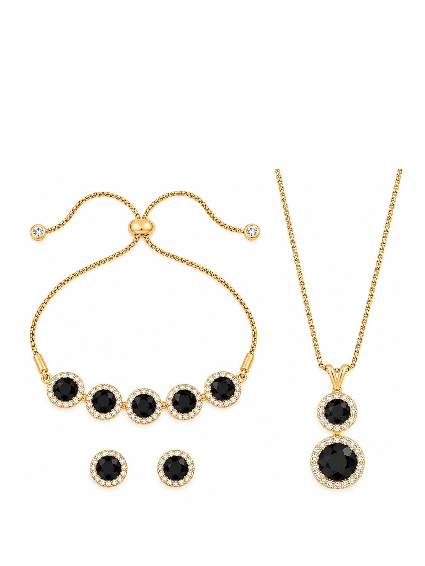Image 1 of 2 of Jon Richard Gold Plated And Jet Trio Set
