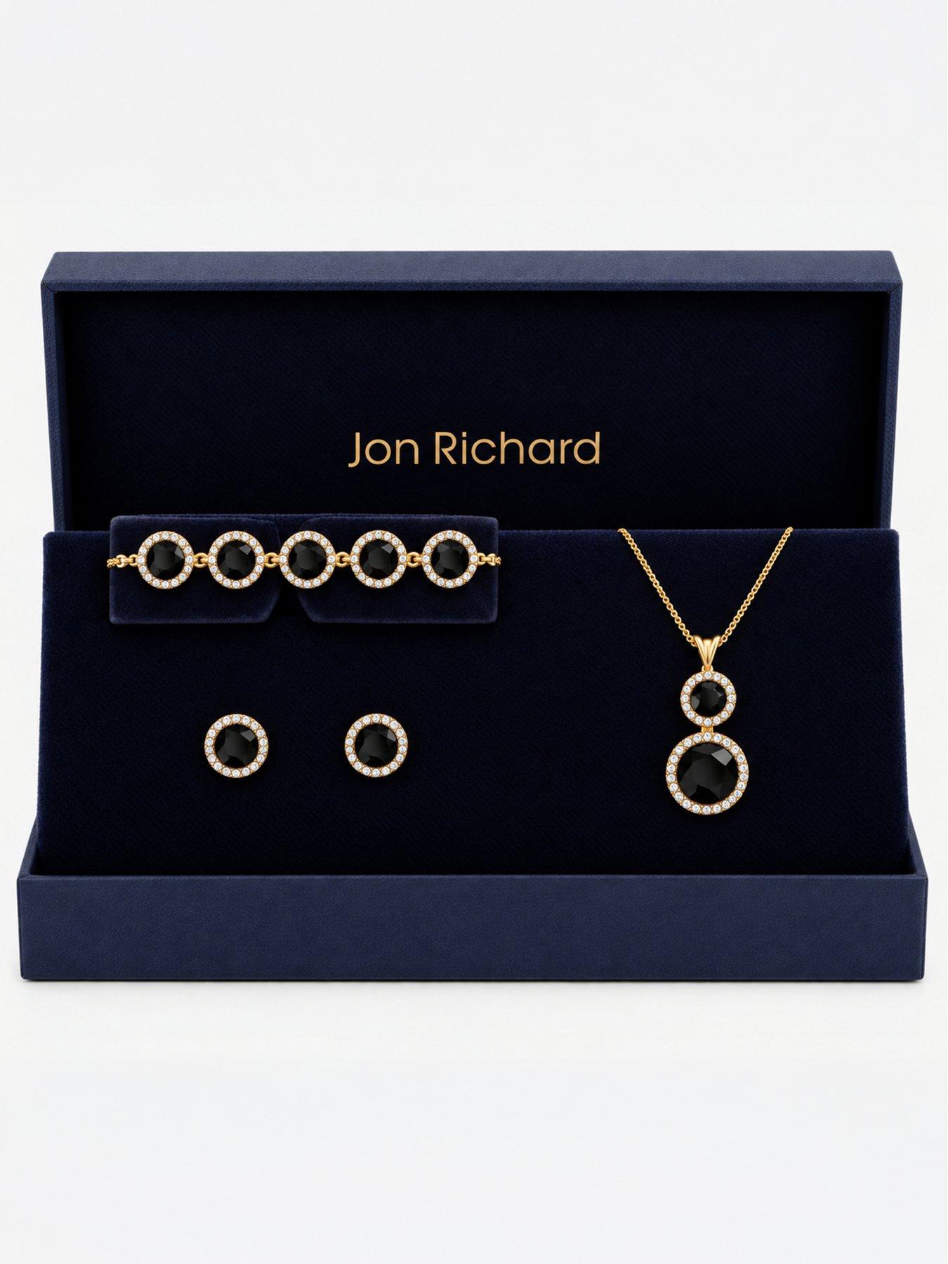 Image 2 of 2 of Jon Richard Gold Plated And Jet Trio Set