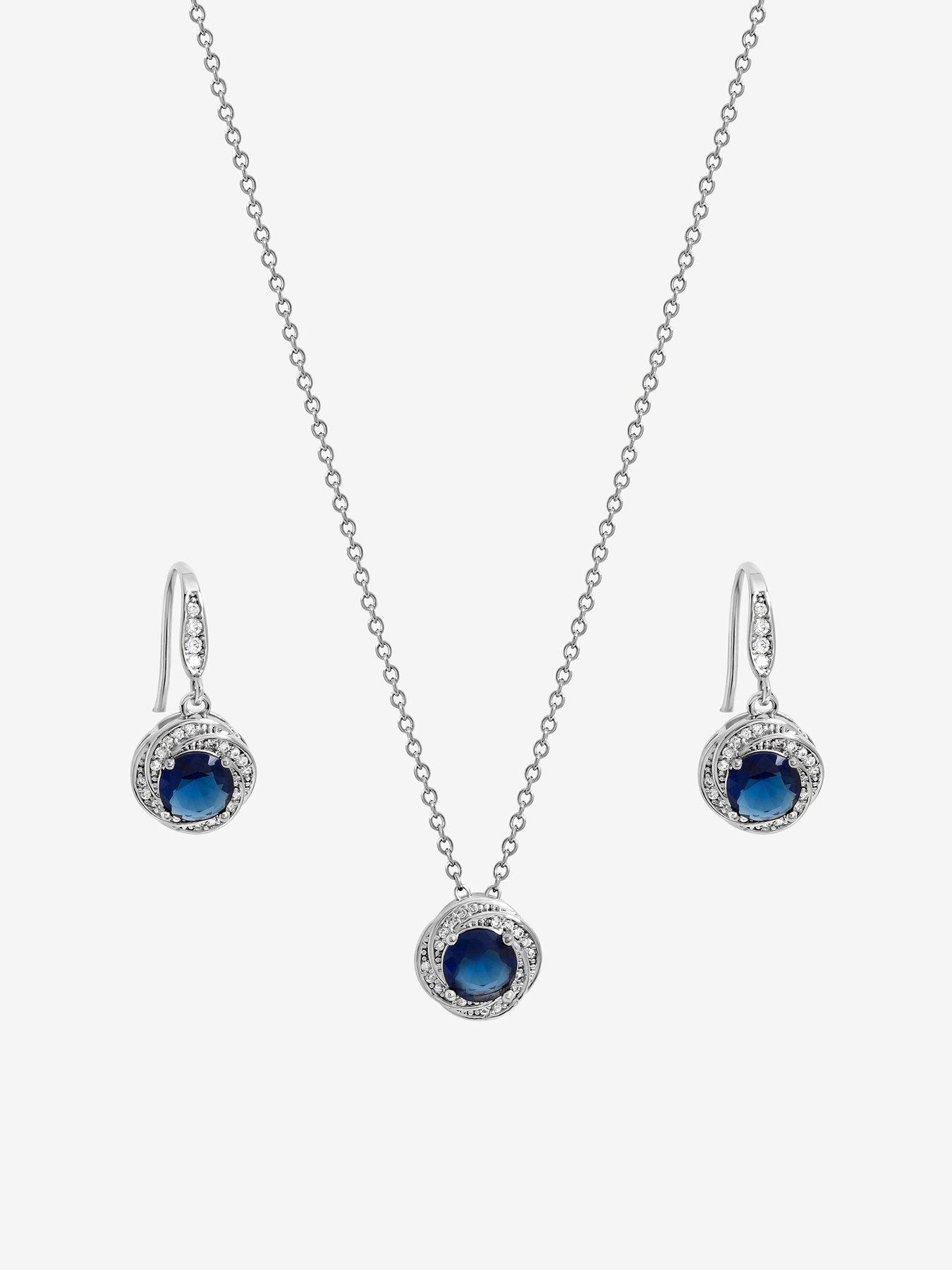 Image 2 of 2 of Jon Richard Rhodium Plated And Sapphire Box Set
