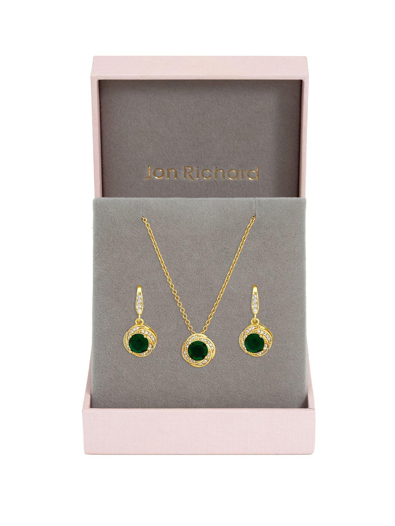 Image 1 of 2 of Jon Richard Gold Plated And Emerald Box Set