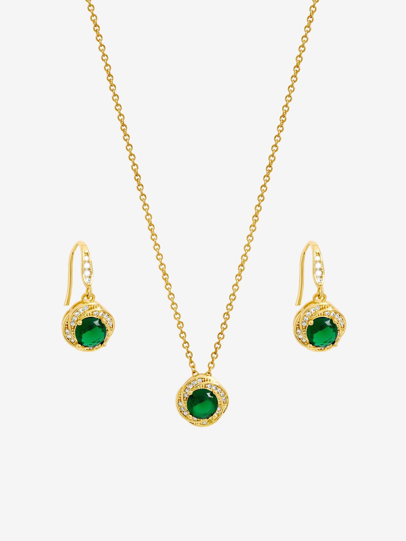 Image 2 of 2 of Jon Richard Gold Plated And Emerald Box Set