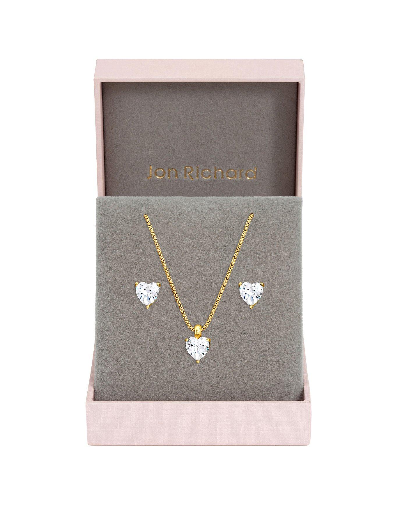 Image 1 of 2 of Jon Richard Gold Plated Cubic Zirconia Heart Box Set