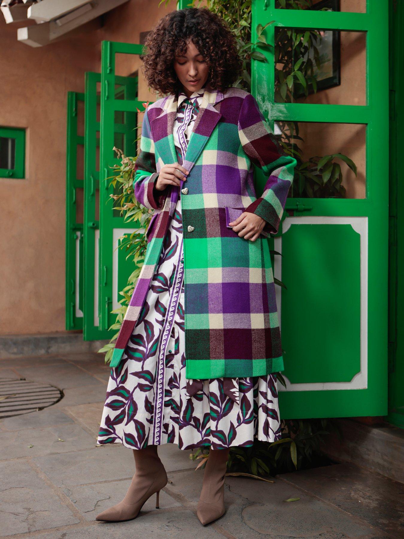 Emily Lovelock Janice Check Coat - Multi