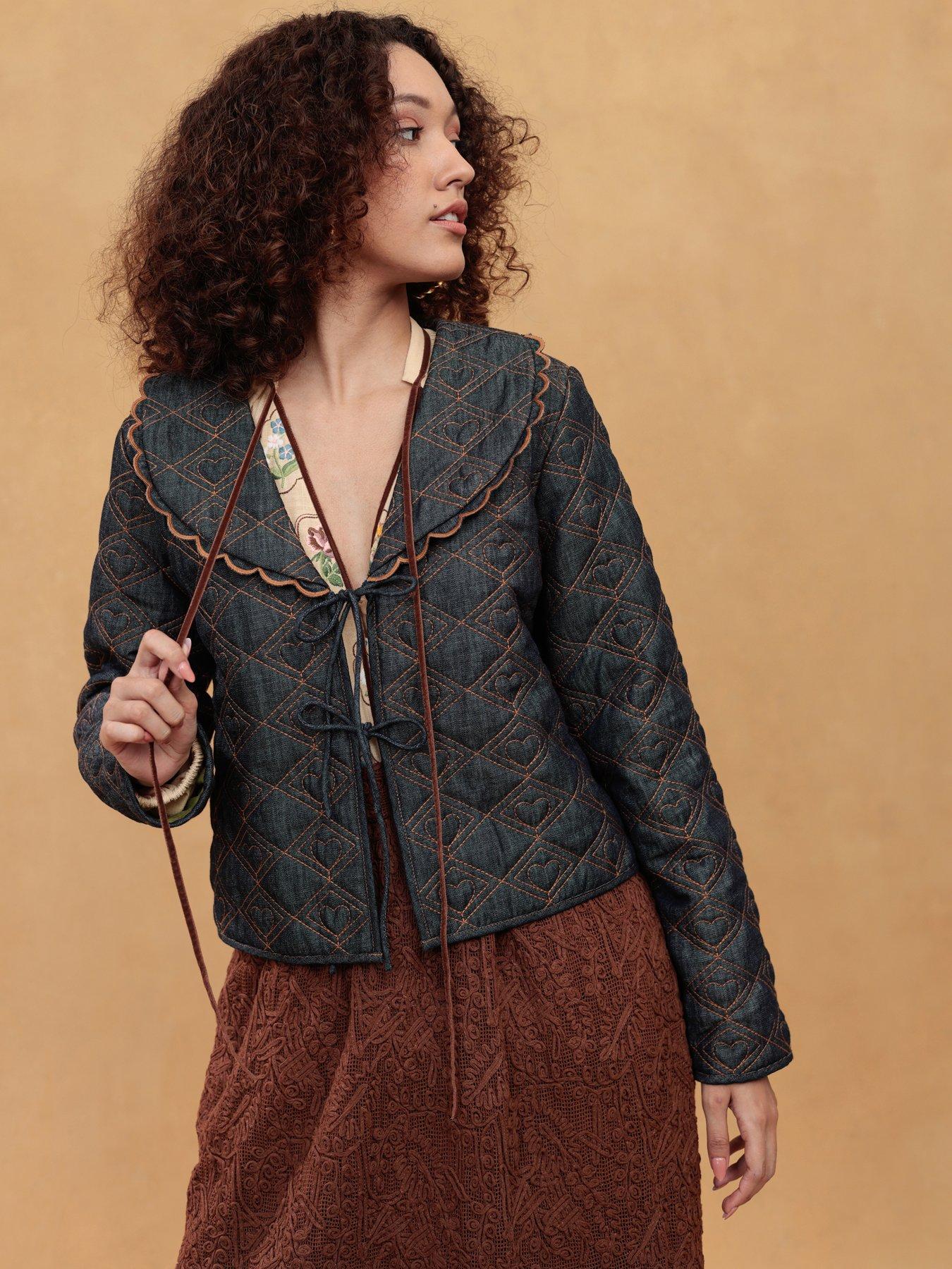 Emily Lovelock Dylan Quilted Denim Reversible Jacket - Blue