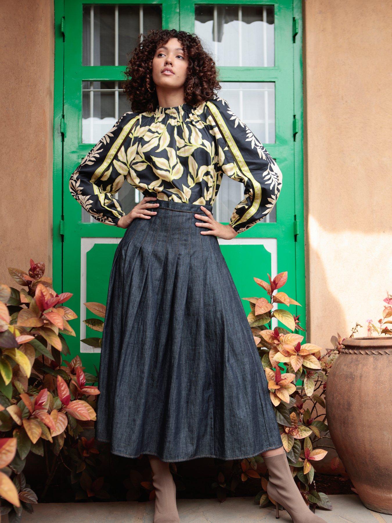 Emily Lovelock Orelia Denim Skirt - Blue
