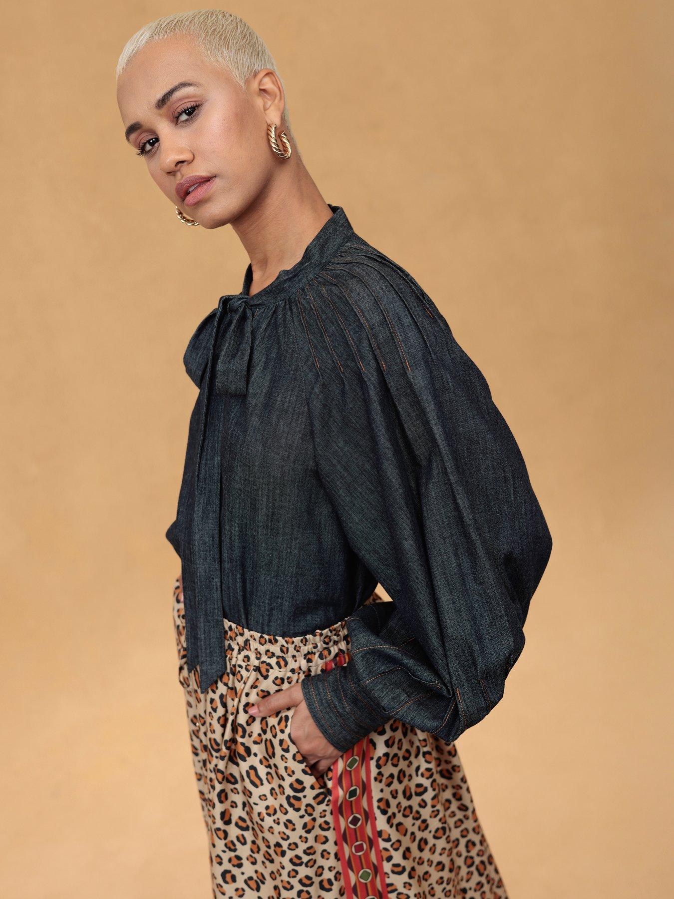 Emily Lovelock Kelsey Denim Blouse - Blue