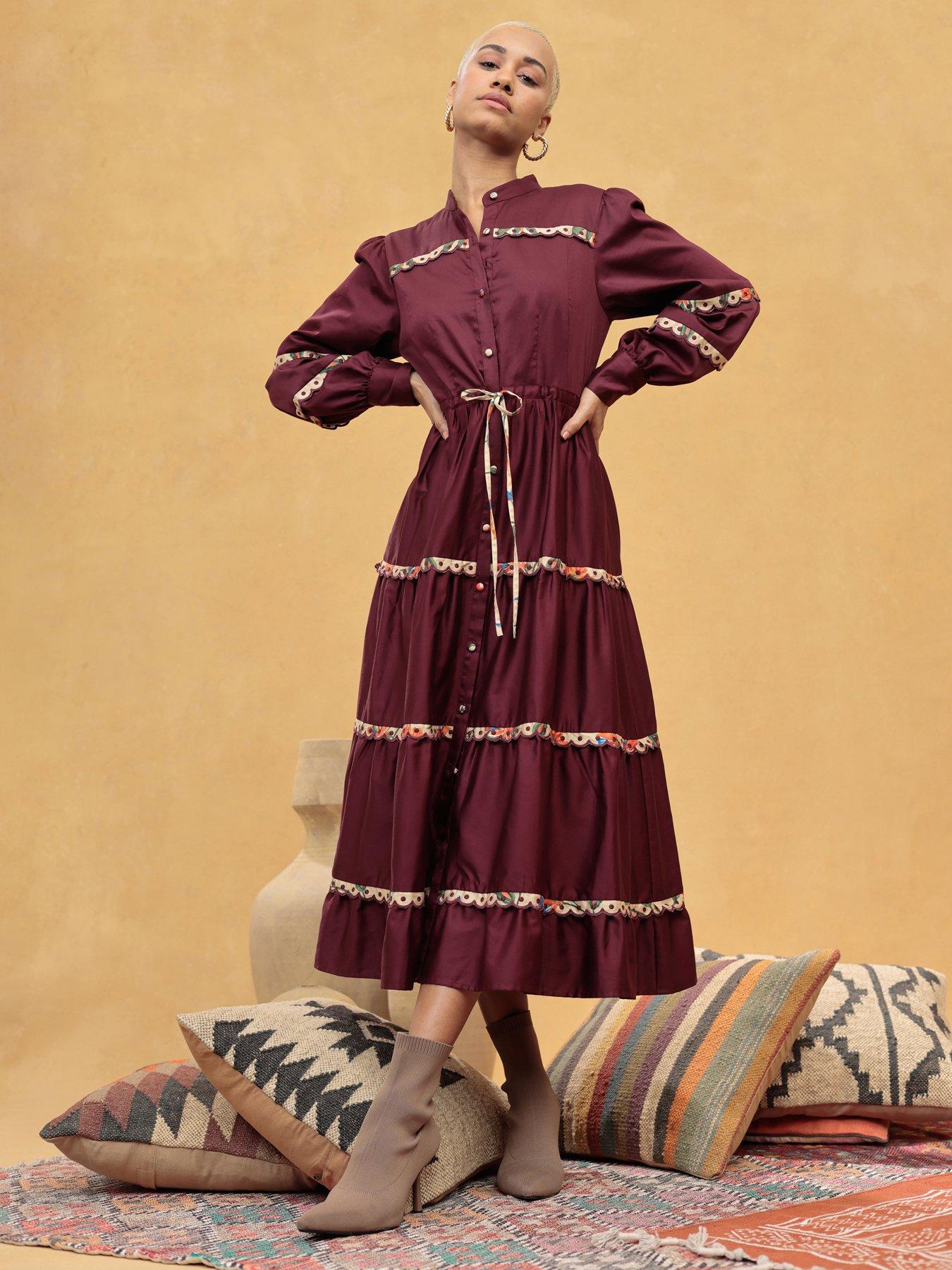 Image 1 of 4 of Emily Lovelock ANNETTE EMBROIDERED DRESS