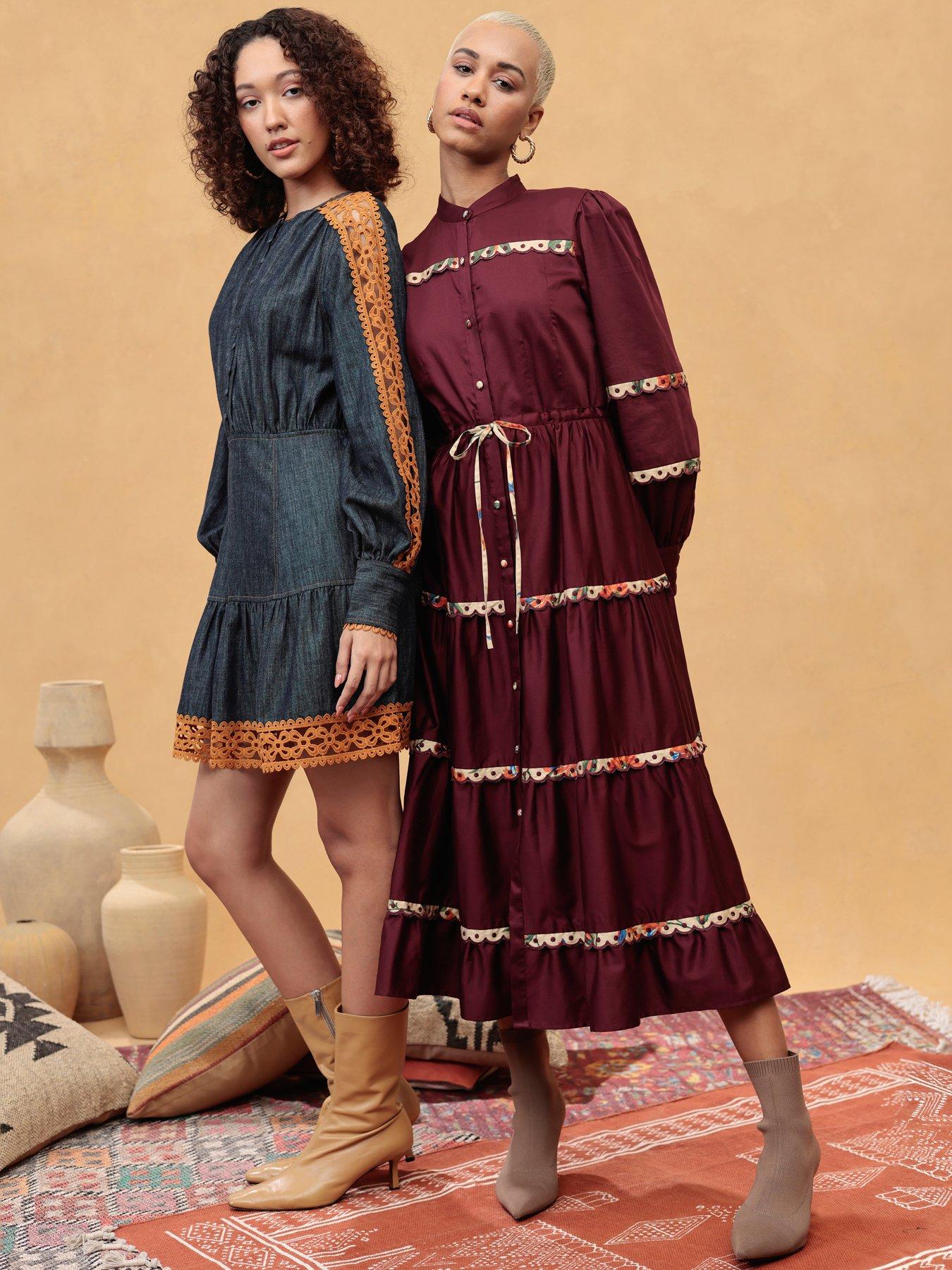 Image 3 of 4 of Emily Lovelock ANNETTE EMBROIDERED DRESS