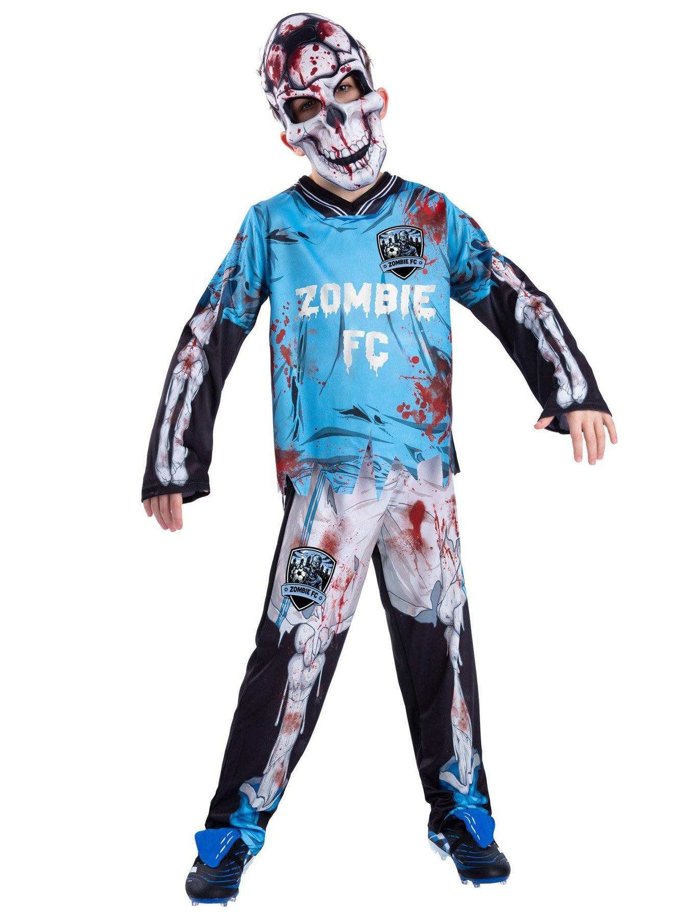 Kids Zombie United Footballer Skeleton Costume