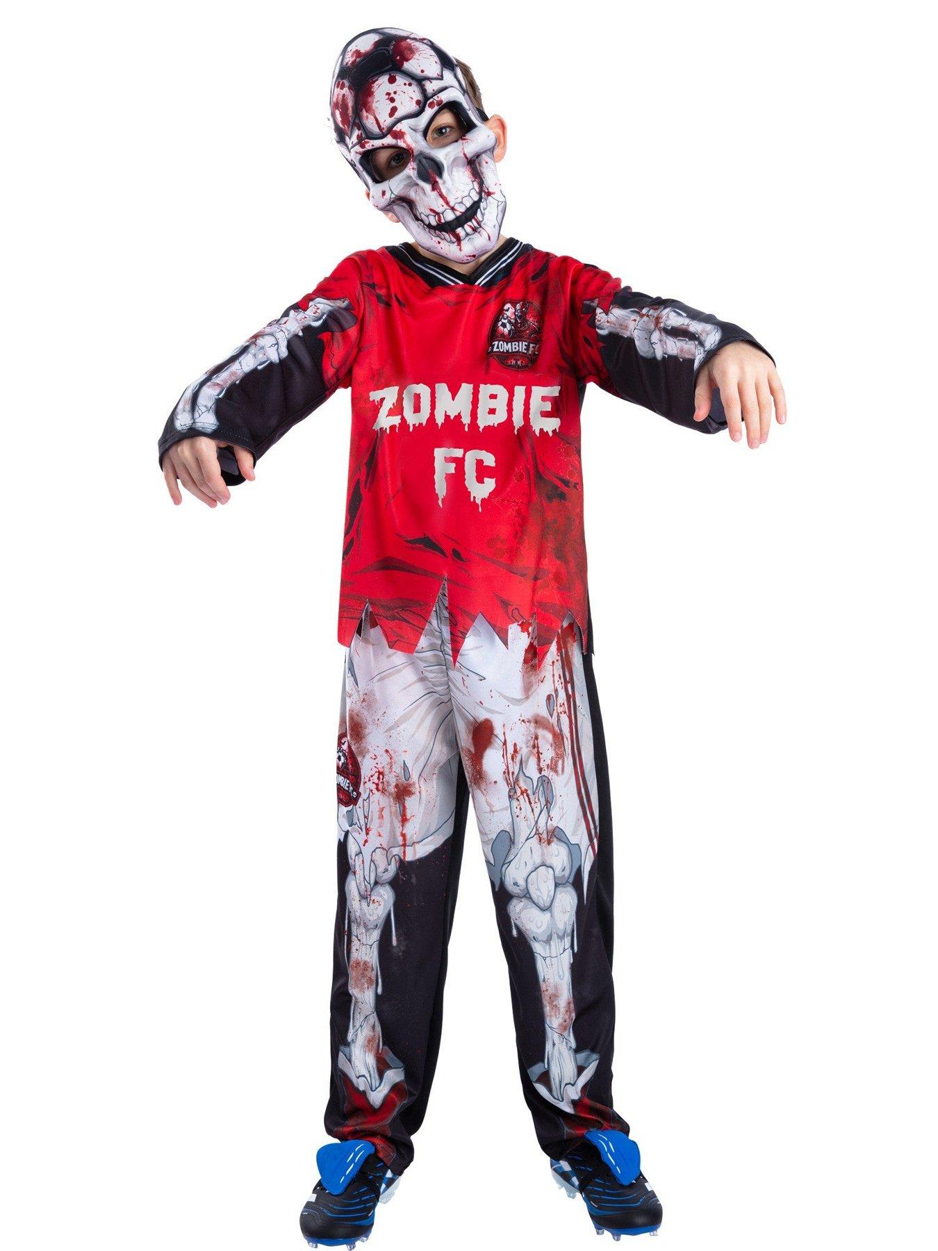 Kids Zombie Fc Footballer Skeleton Costume