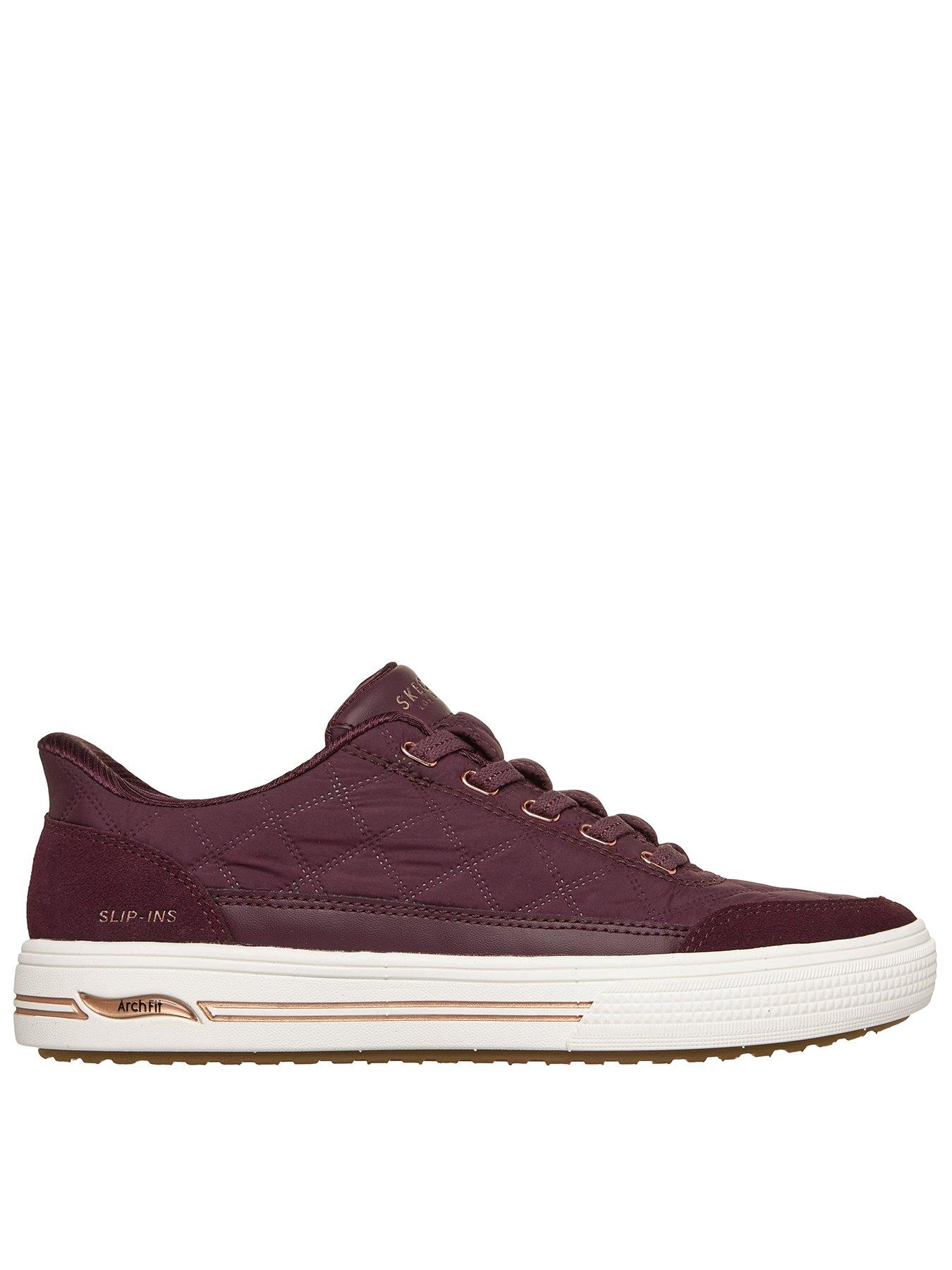 Skechers Arch Fit Arcade Cuddle Steps Cozy Fit Slip-Ins And Suede Arch Fit Fashion Sneaker - Burgundy
