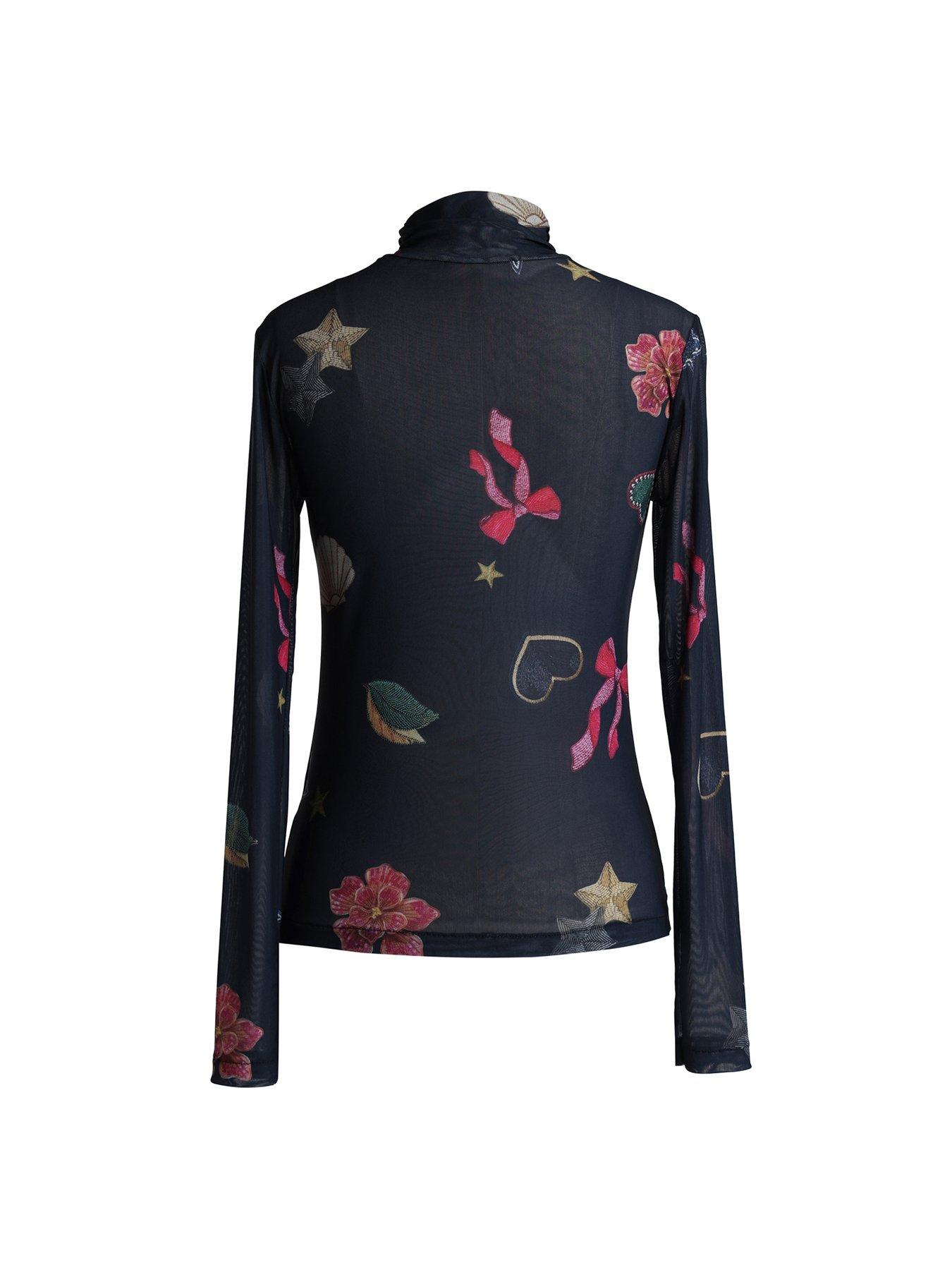 Image 3 of 4 of Emily Lovelock IRIS MESH PRINT BLOUSE