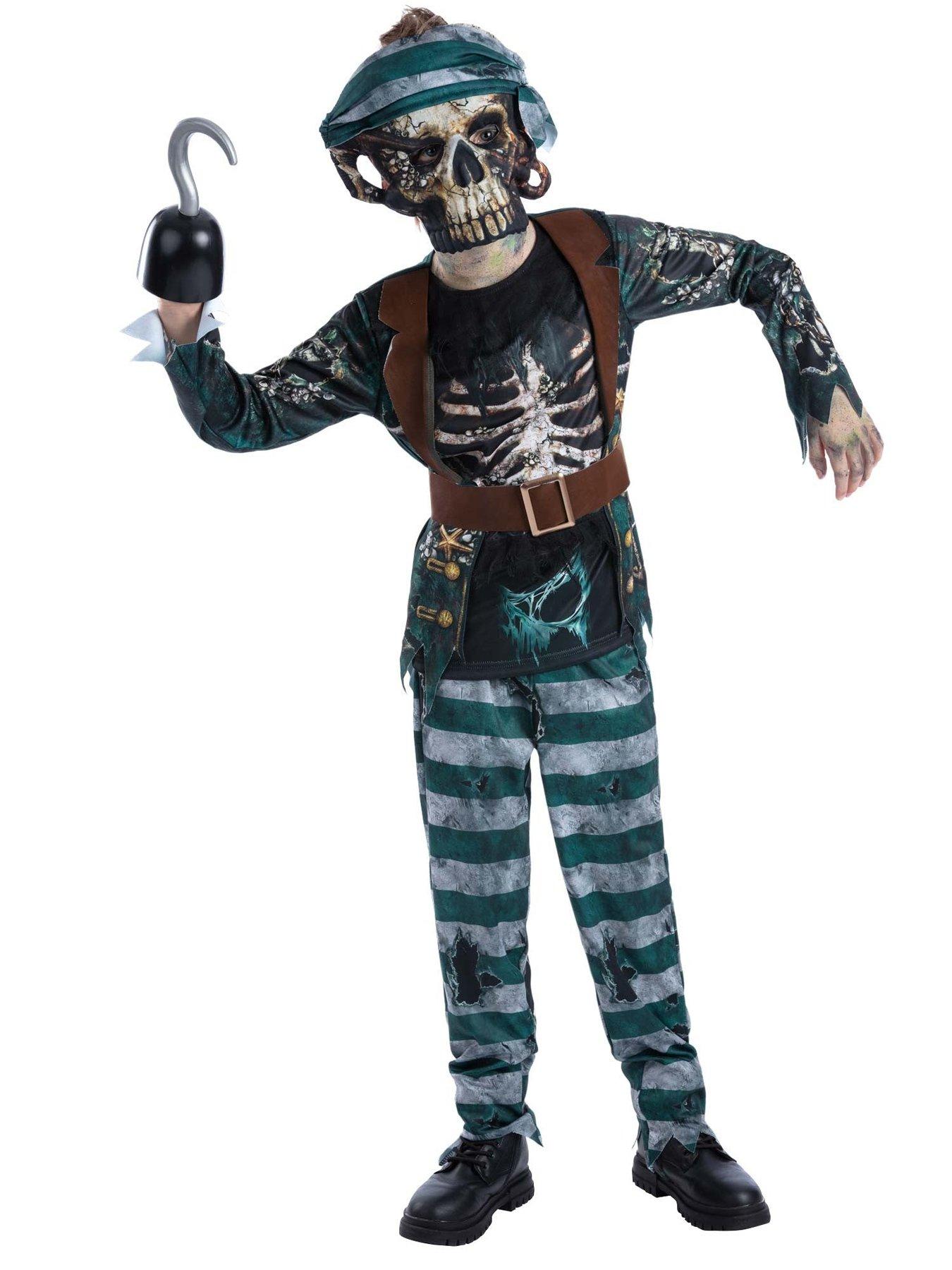 Kids Boys Skeleton Pirate Deck Hand Costume