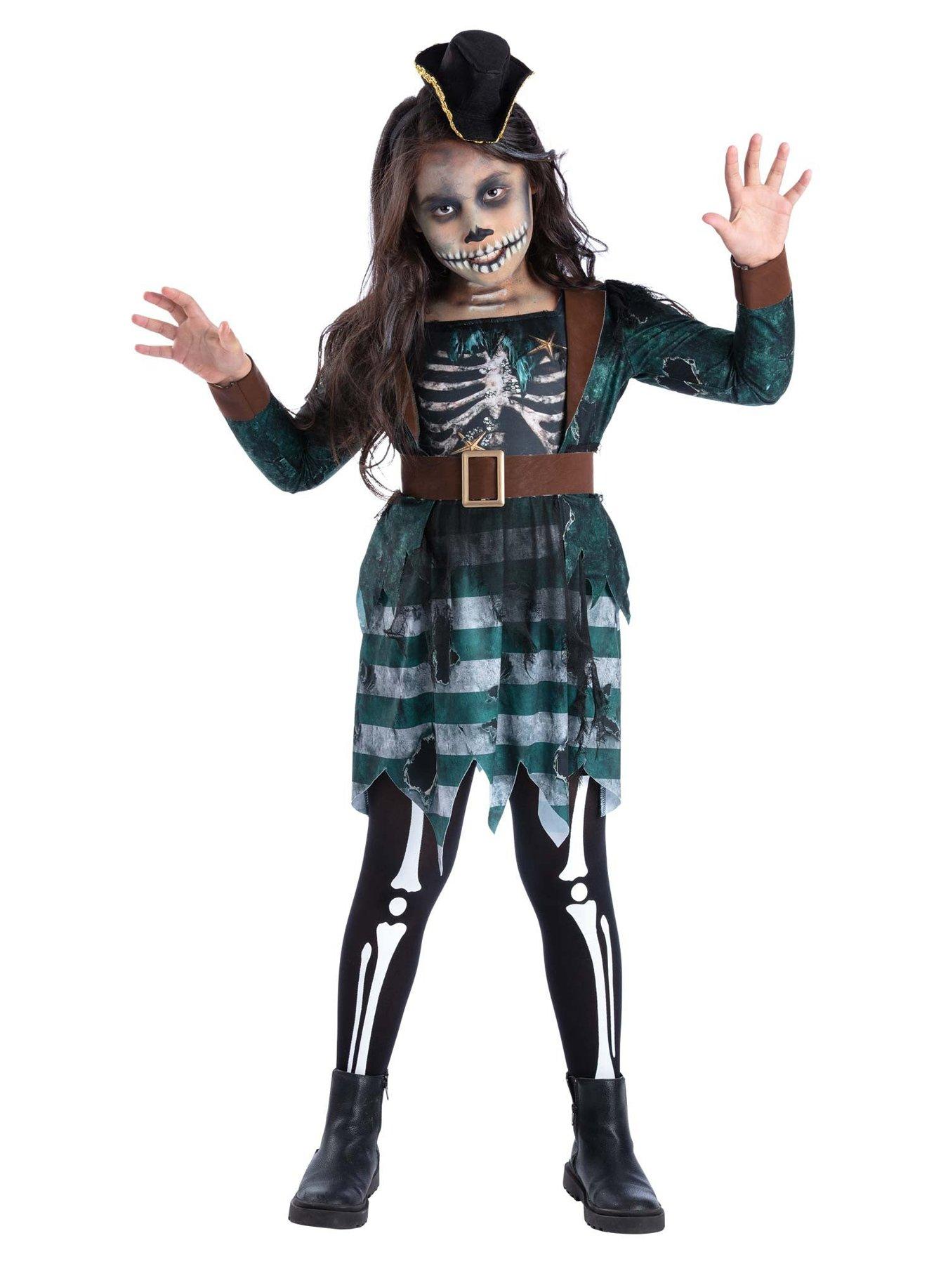 Kids Girls Skeleton Pirate Maiden Costume