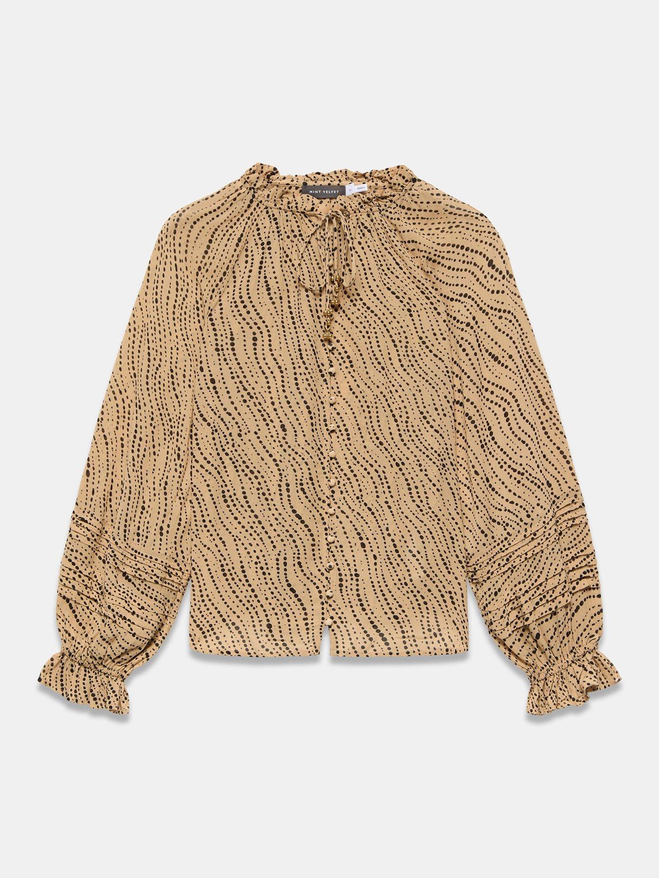 Image 5 of 6 of Mint Velvet Spot Print Blouse - Cream