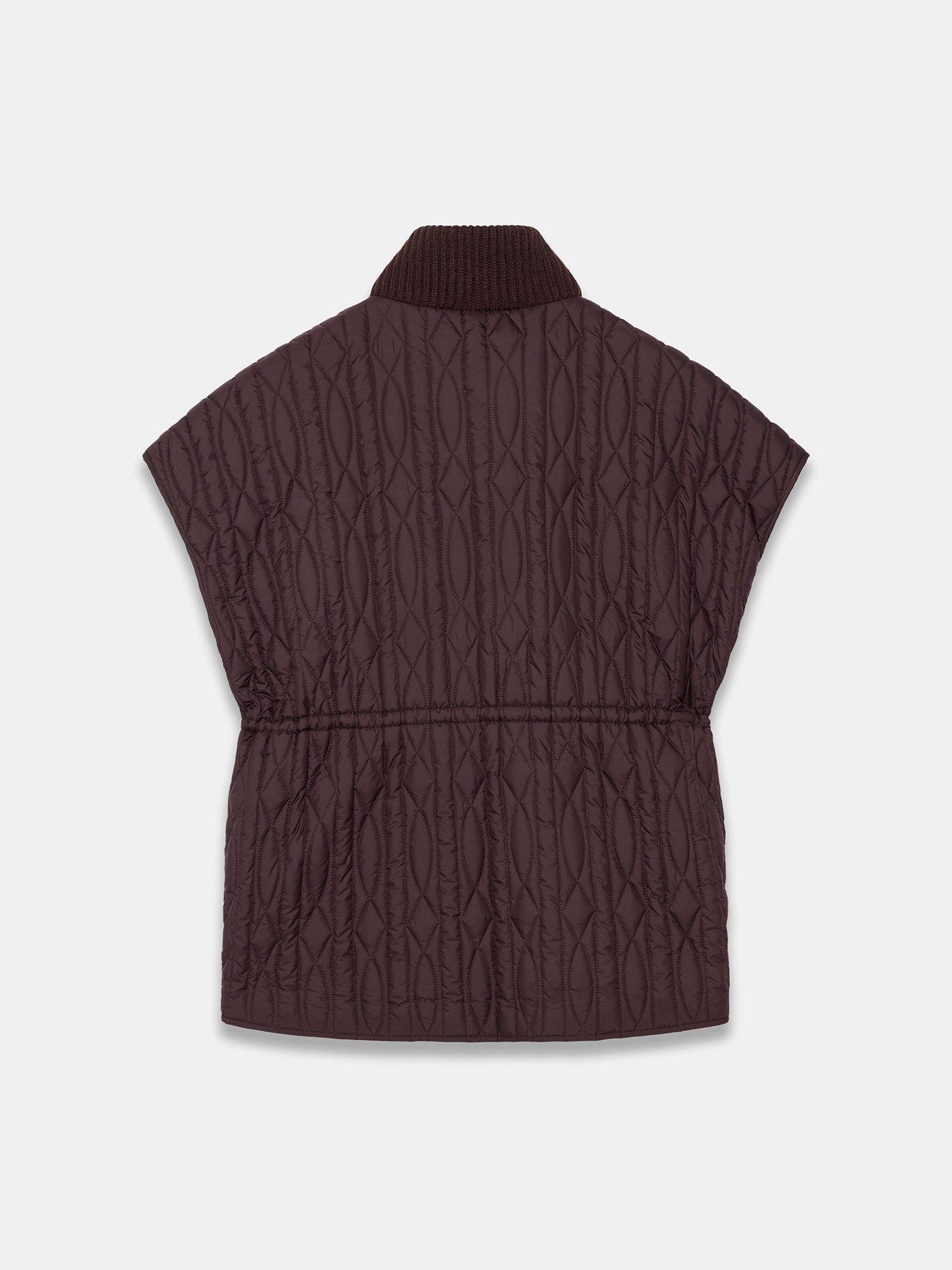 Image 6 of 6 of Mint Velvet Women's Quilted Knit Collar Gilet - Brown