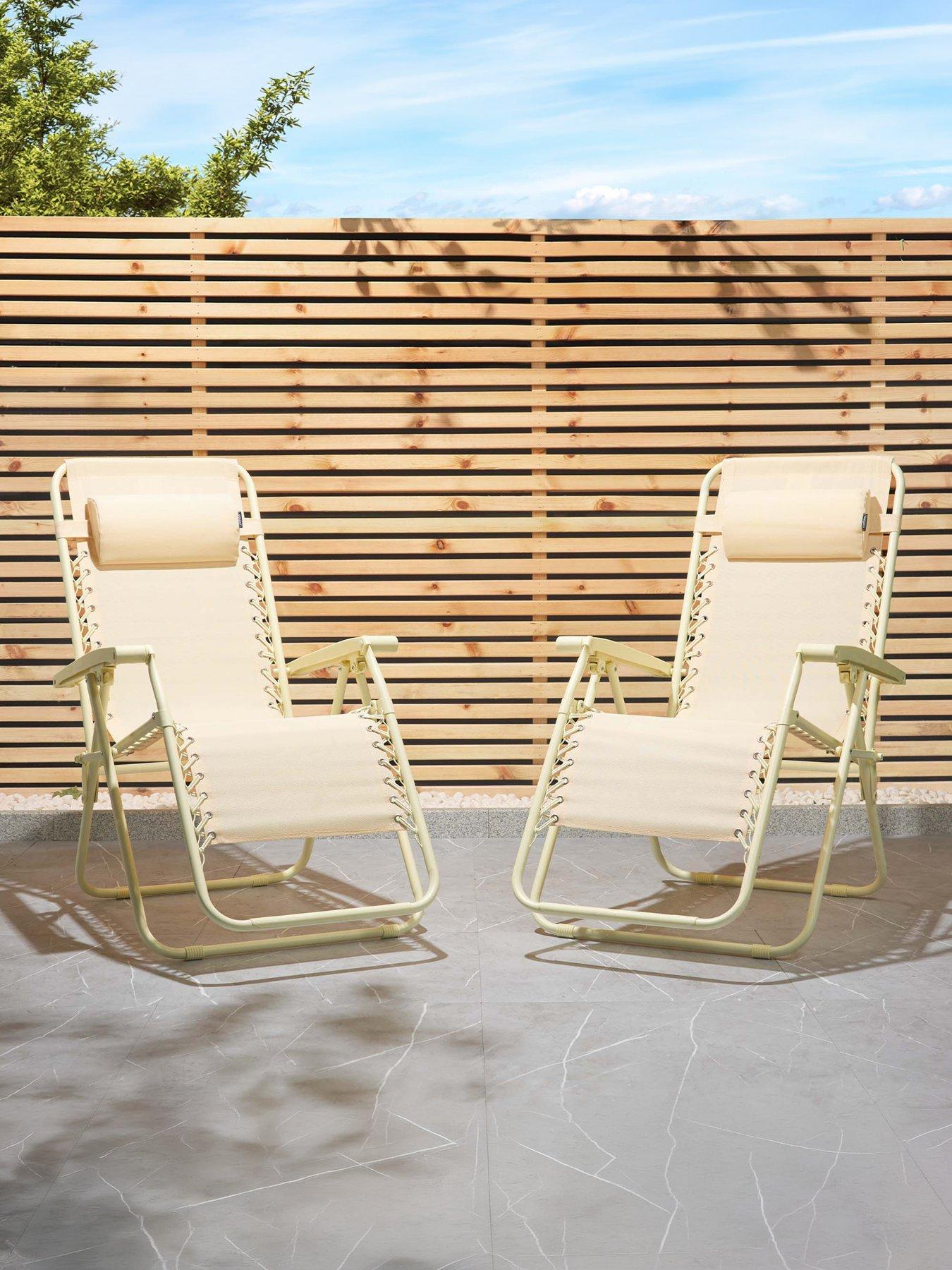 Image 1 of 7 of Vonhaus Verona Yellow Zero Gravity Chair - Set of 2