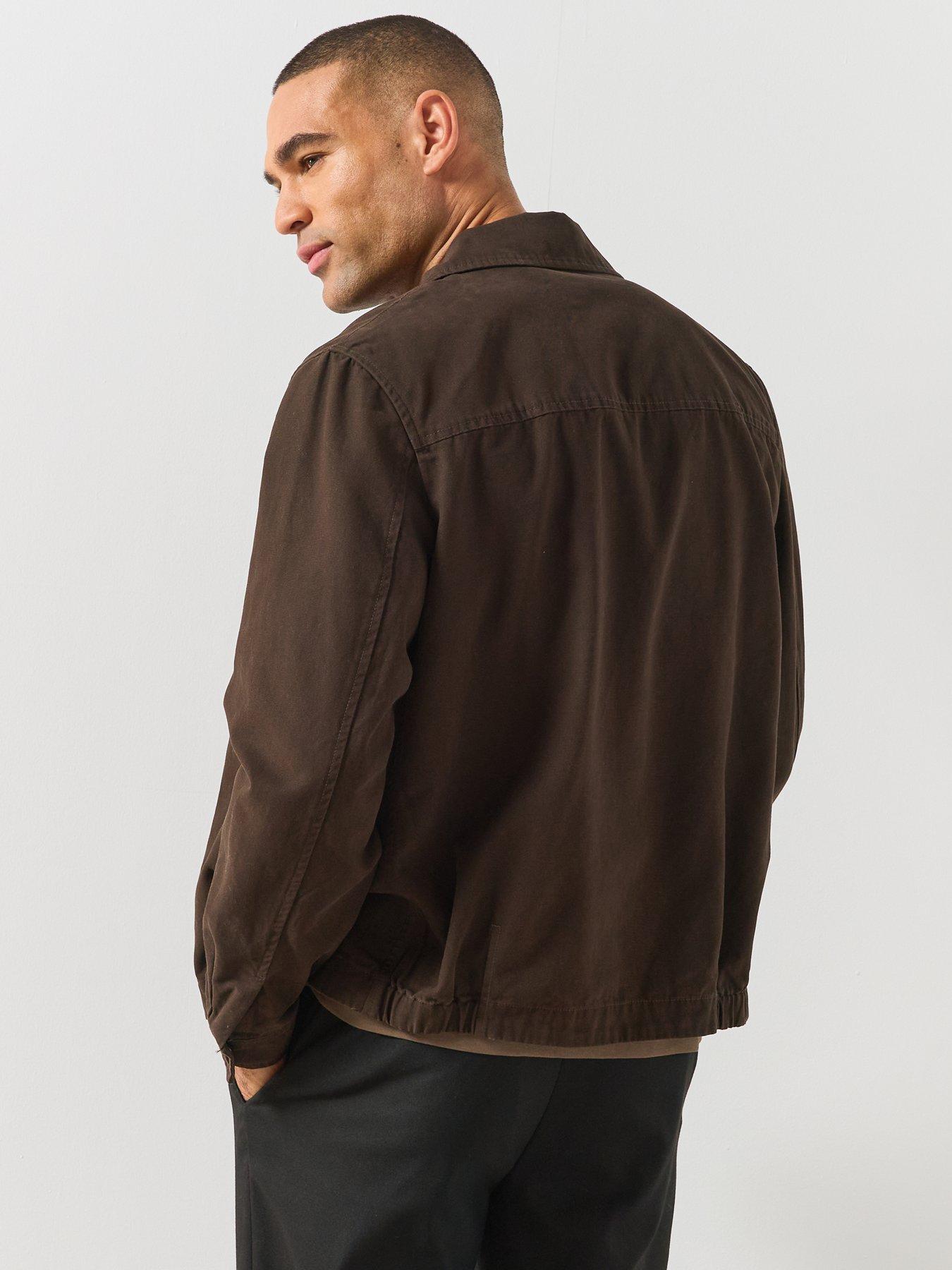 Image 2 of 6 of Mango Mango Mens Hampton Regular Fit Cotton Overshirt - Brown
